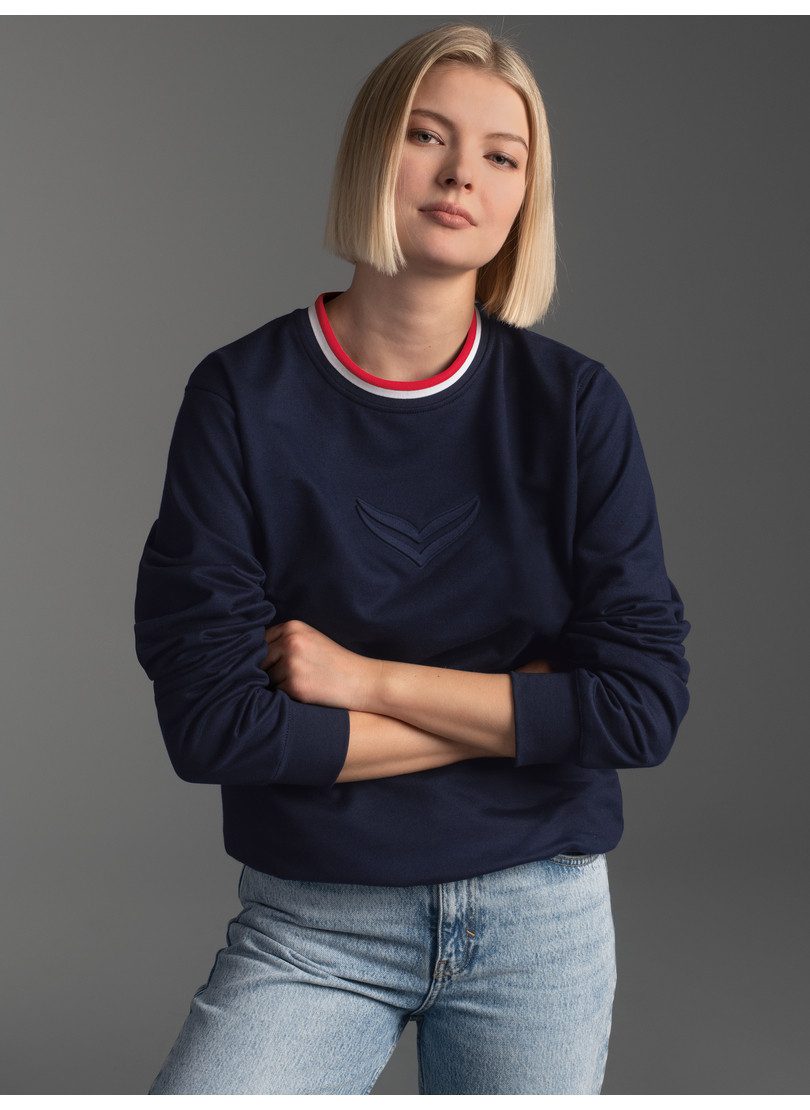 Trigema Sweater TRIGEMA Sweatshirt mit 3D-Logo-Prägung günstig online kaufen