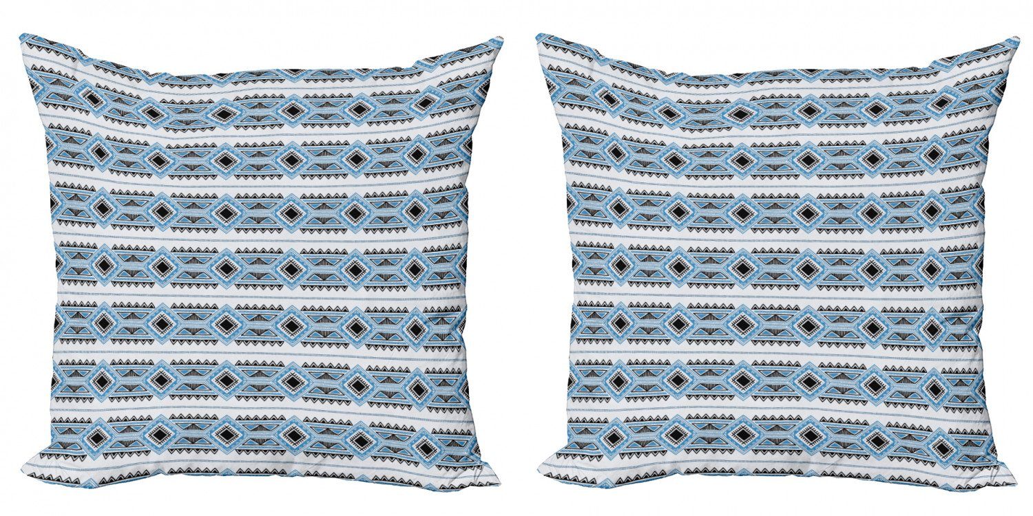 Kissenbezüge Modern Accent Doppelseitiger Digitaldruck, Abakuhaus (2 Stück), Stammes Muster von geometrischen Motiven