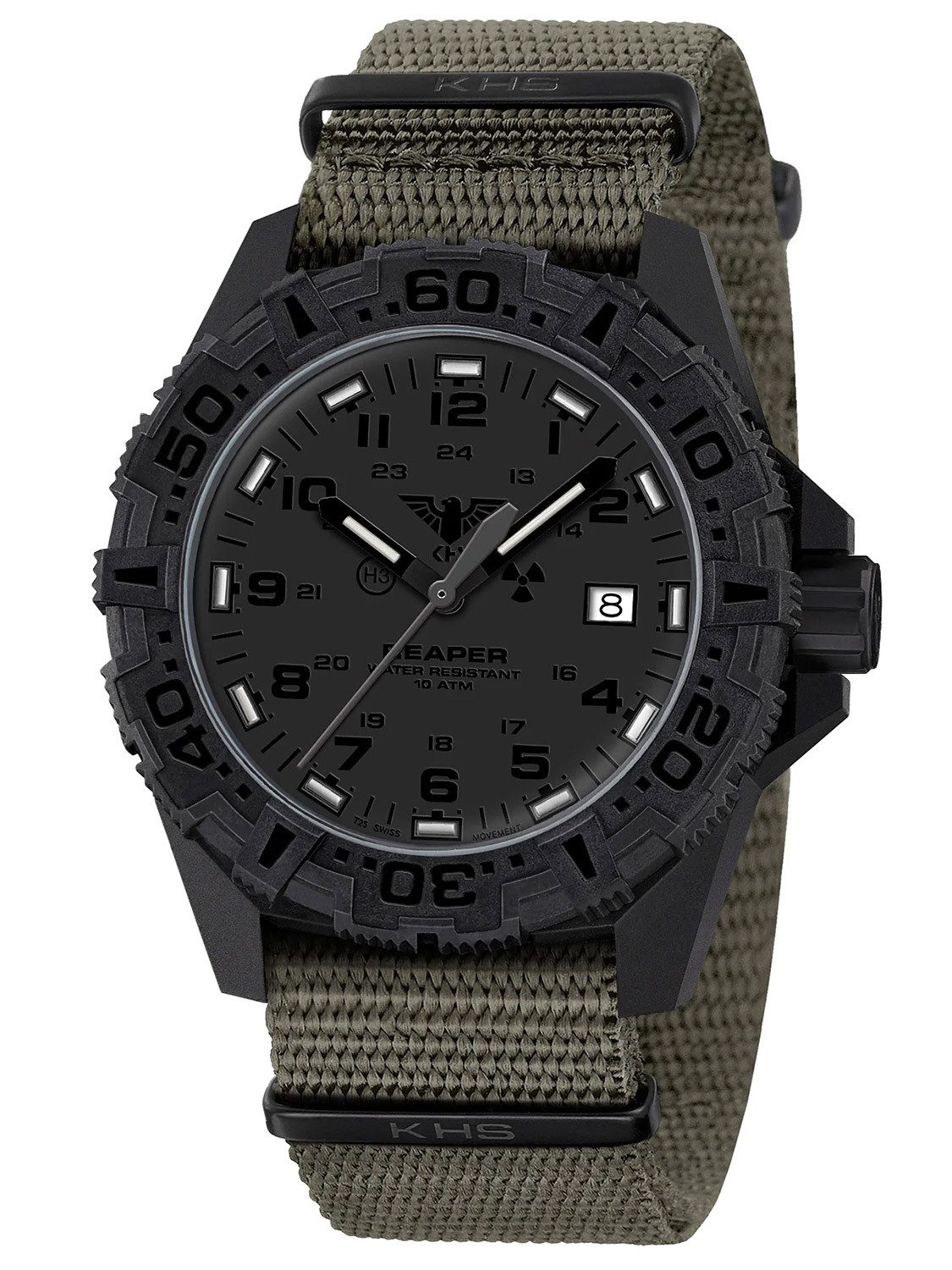 KHS Schweizer Uhr Reaper MKII Oliv/Schwarz