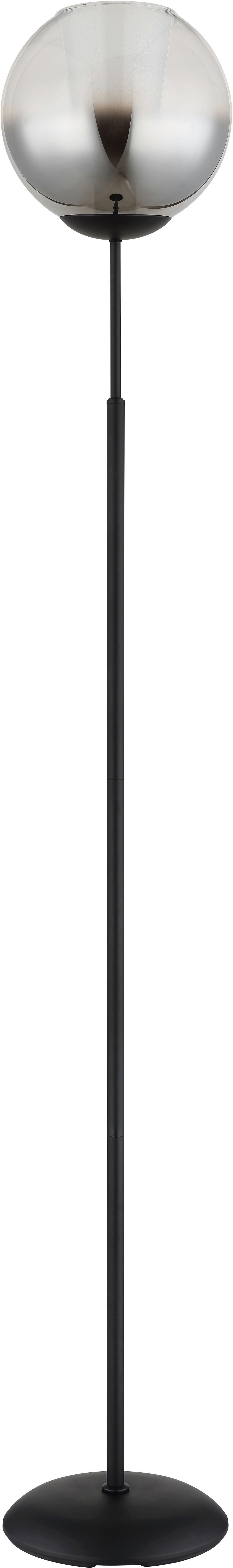 GLOBO LIGHTING Stehlampe BARRY, ohne Leuchtmittel, Stehlampe/Metall/Glaskugel rauchfarben/Glaskristalle klar
