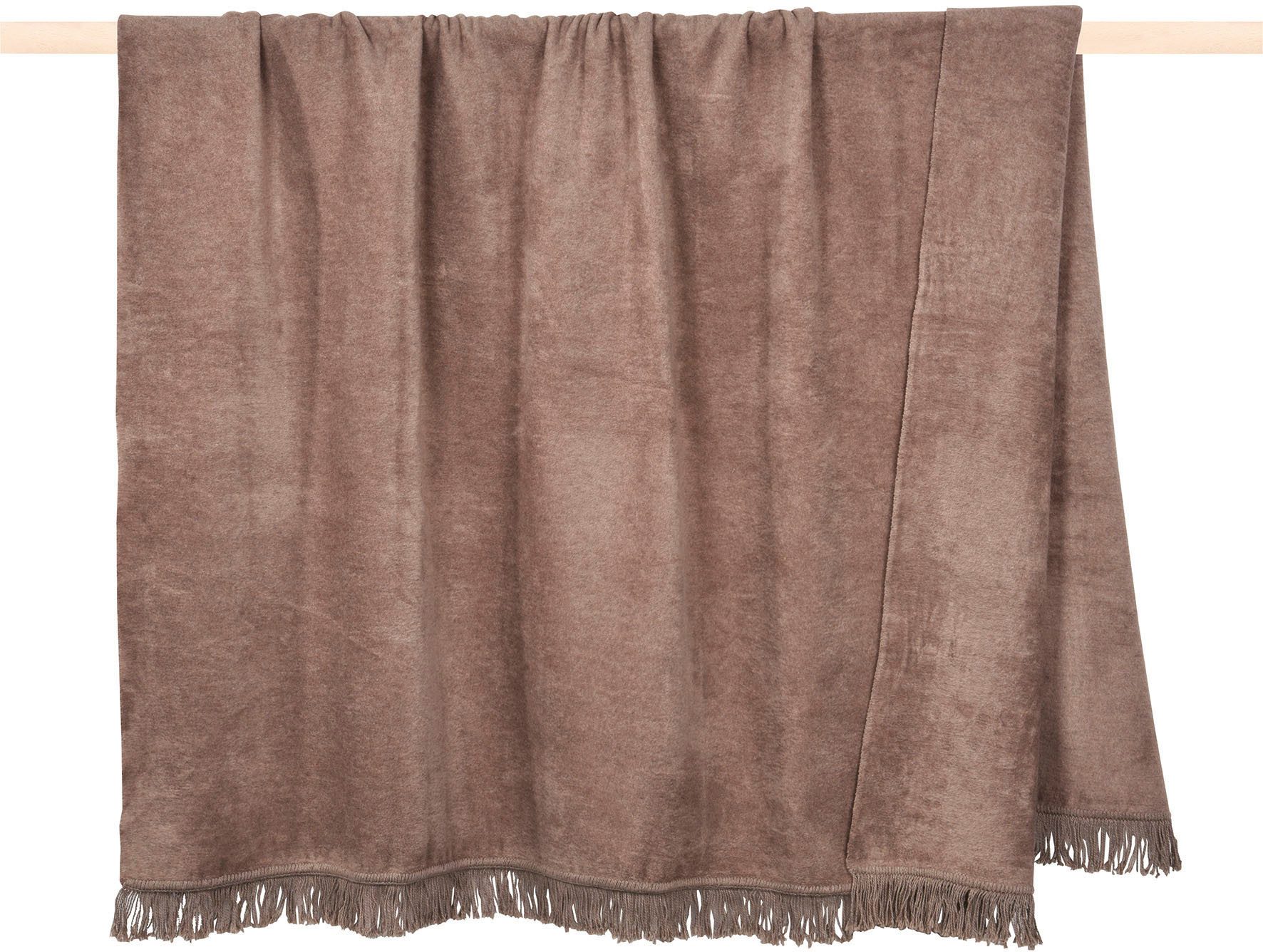 Wohndecke SYDNEY, PAD, Made in Europe, Uni Farben, mit Fransen, 150x200 cm