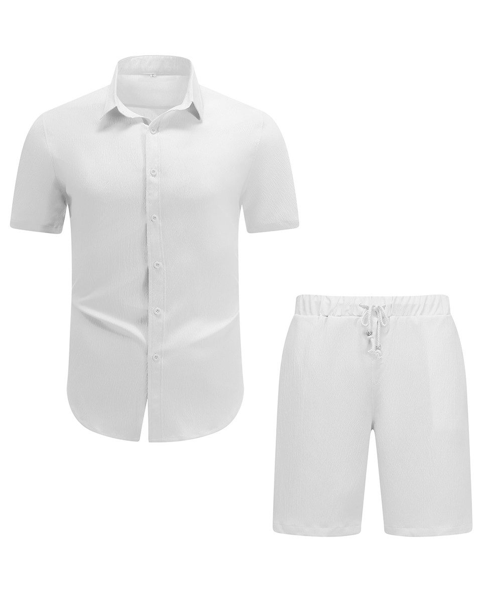 Allthemen Shirt & Hose (2 tlg, Kurzarmhemd & Shorts) Freizeitset Unifarben günstig online kaufen