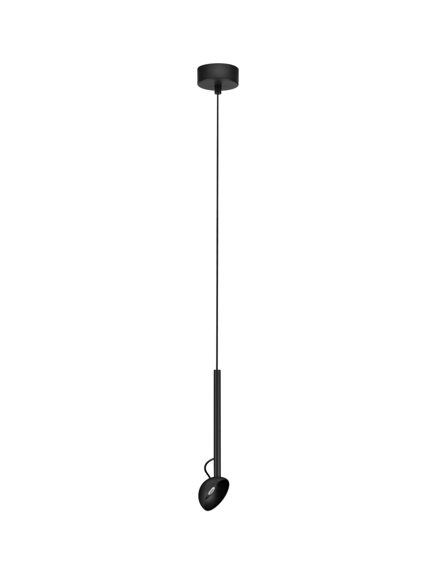 Licht-Erlebnisse Pendelleuchte NADINE, LED fest integriert, Warmweiß, LED Hängelampe schmal Schwarz Ø 8 cm höhenverstellbar warmweiß 3000 K