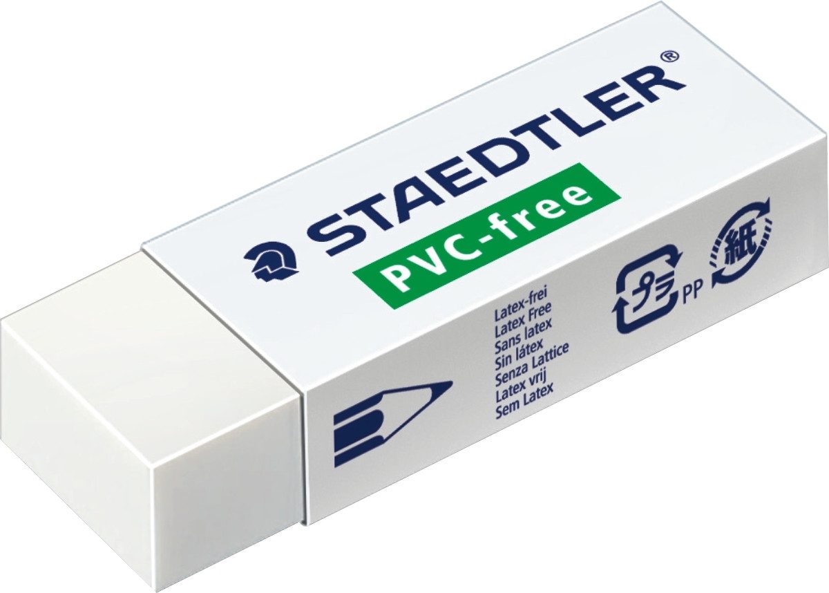STAEDTLER Radiergummi Radierer Kunststoff 23x13x65mm weiß Packung mit 20 Stück