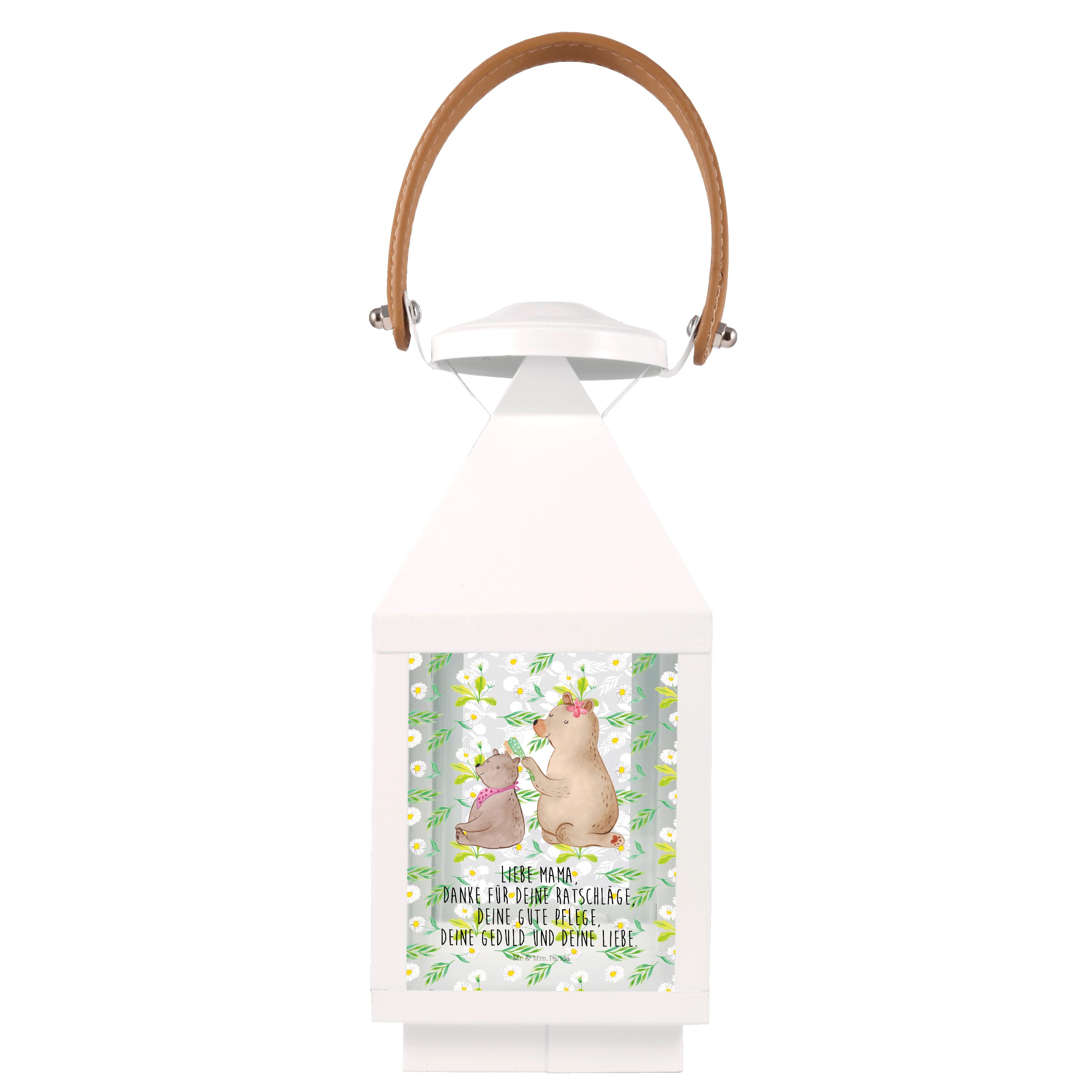 Mr. & Mrs. Panda Gartenleuchte Bär mit Kind - Transparent - Geschenk, Mutter, Bruder, Muttertag, Lat