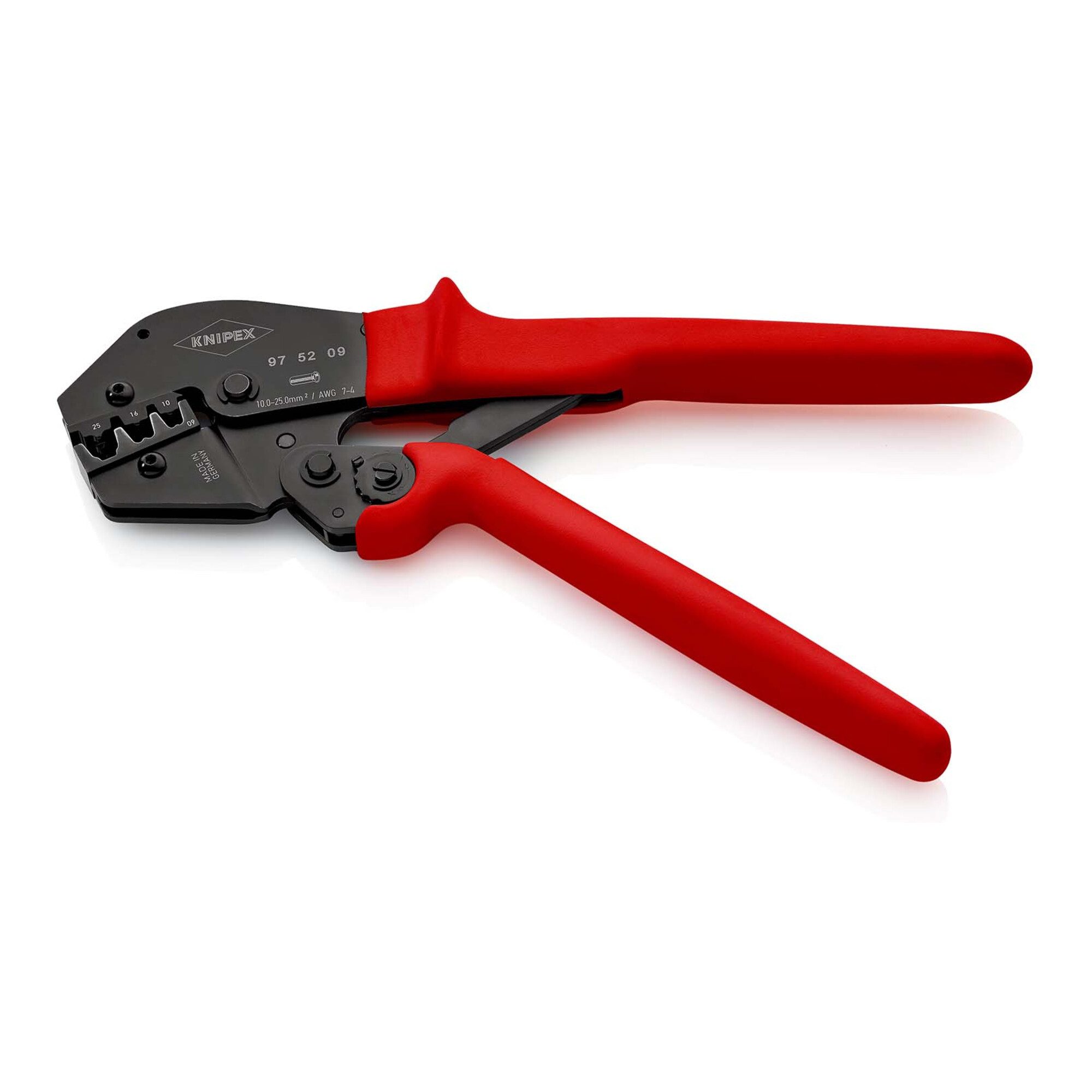 Knipex Crimpzange KNIPEX 97 52 09 Crimpzange auch für Zweihandbedienung mit rutschhemmen