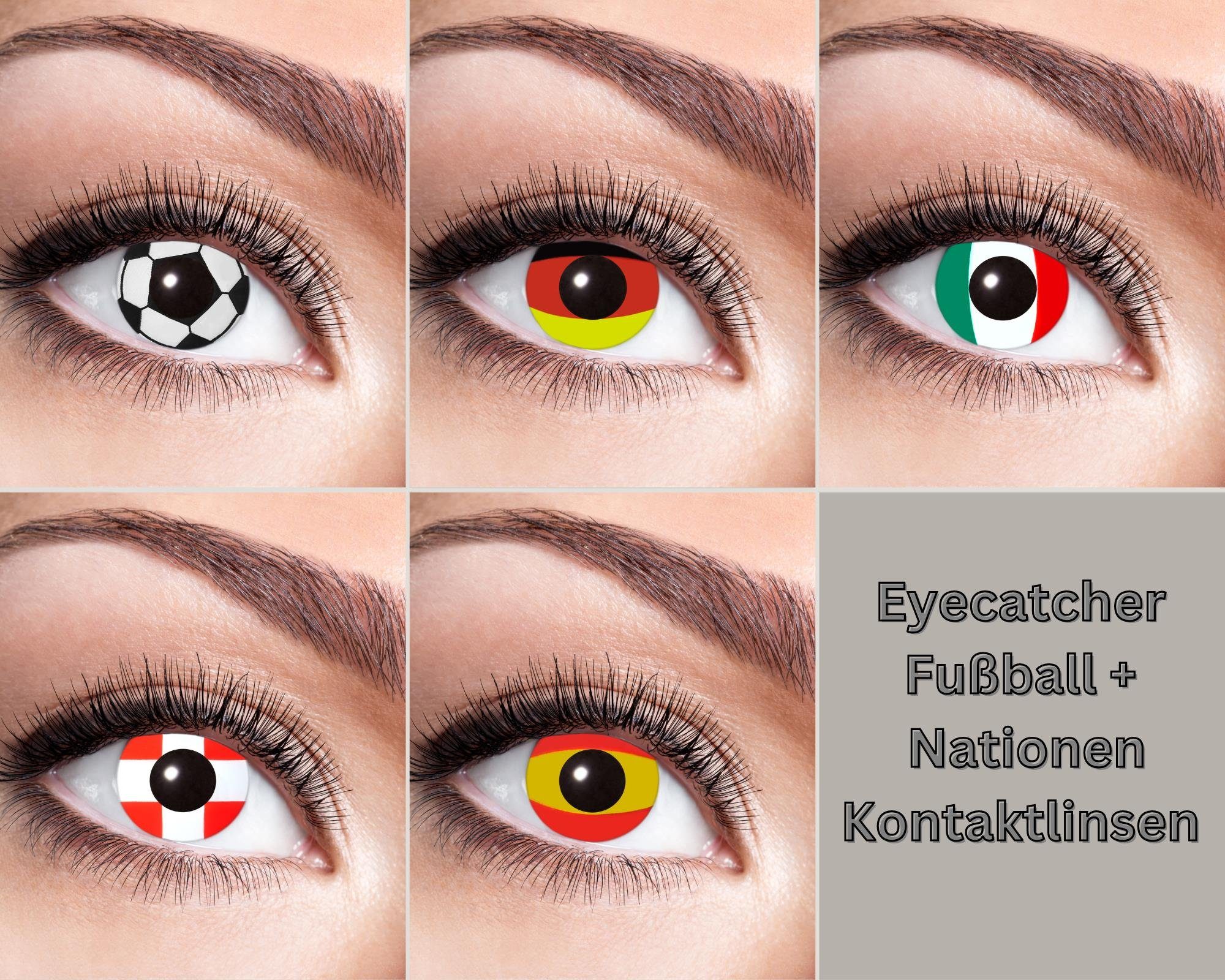 Eyecatcher Farblinsen Farbige Flaggen Kontaktlinsen verschiedene Nationen