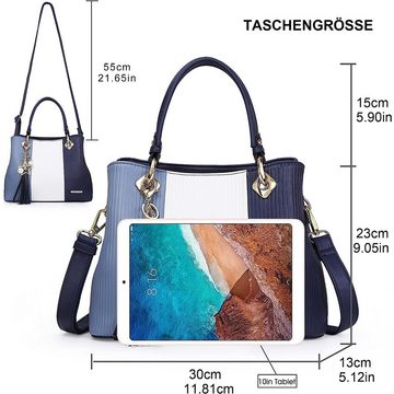 Pomelo Best Henkeltasche Umhängetasche Handtasche Leder Tragetasche Aktentasche Tasche Damen (Schultertasche Arbeitstasche Messenger-Tasche Top Griff Schultergurt, Freizeittasche, Ledertasche, Unitasche, Bürotasche, Leder, Groß), für Frau Frauen Jungen Freizeit Arbeit Business Schule Büro Reisen usw