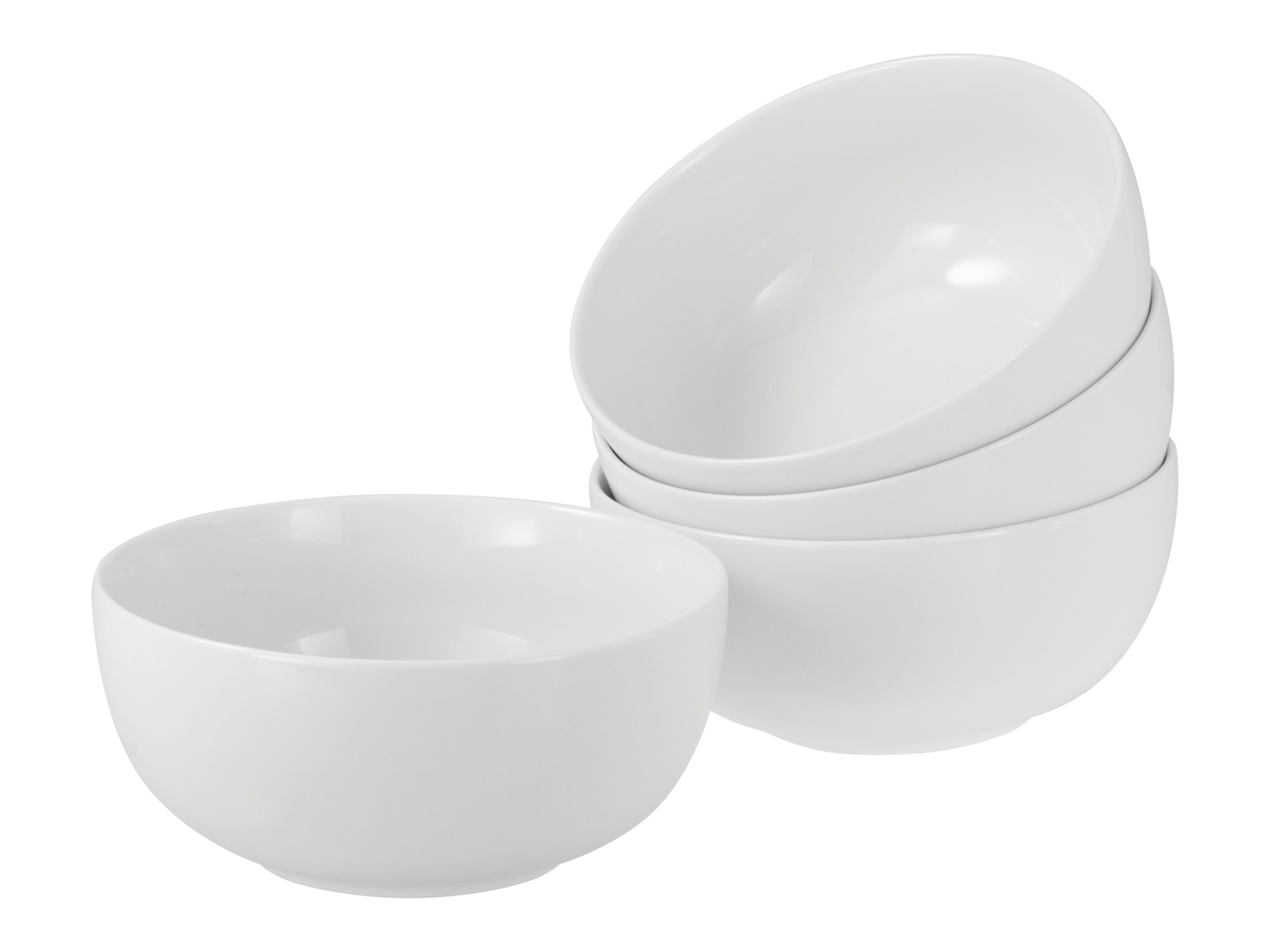 CreaTable Schale Allround Weiss, Buddha Bowl 16 cm 4-tlg, Porzellan, (Set, 4-tlg), Daily Use, Zeitlos