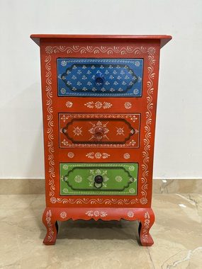 Oriental Galerie Mehrzweckschrank Kommode Cowo mit Schubladen Indien Rot Bunt 75 cm