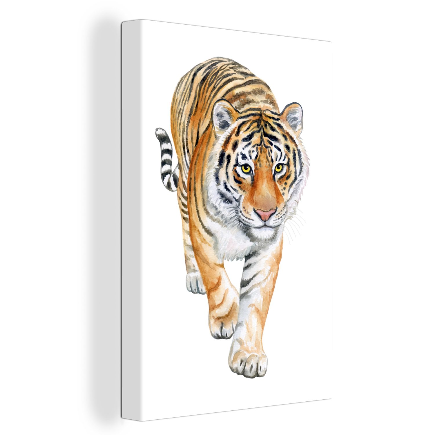 OneMillionCanvasses® Leinwandbild Tiger - Augen - Gelb, (1 St), Leinwandbild fertig bespannt inkl. Zackenaufhänger, Gemälde, 20x30 cm