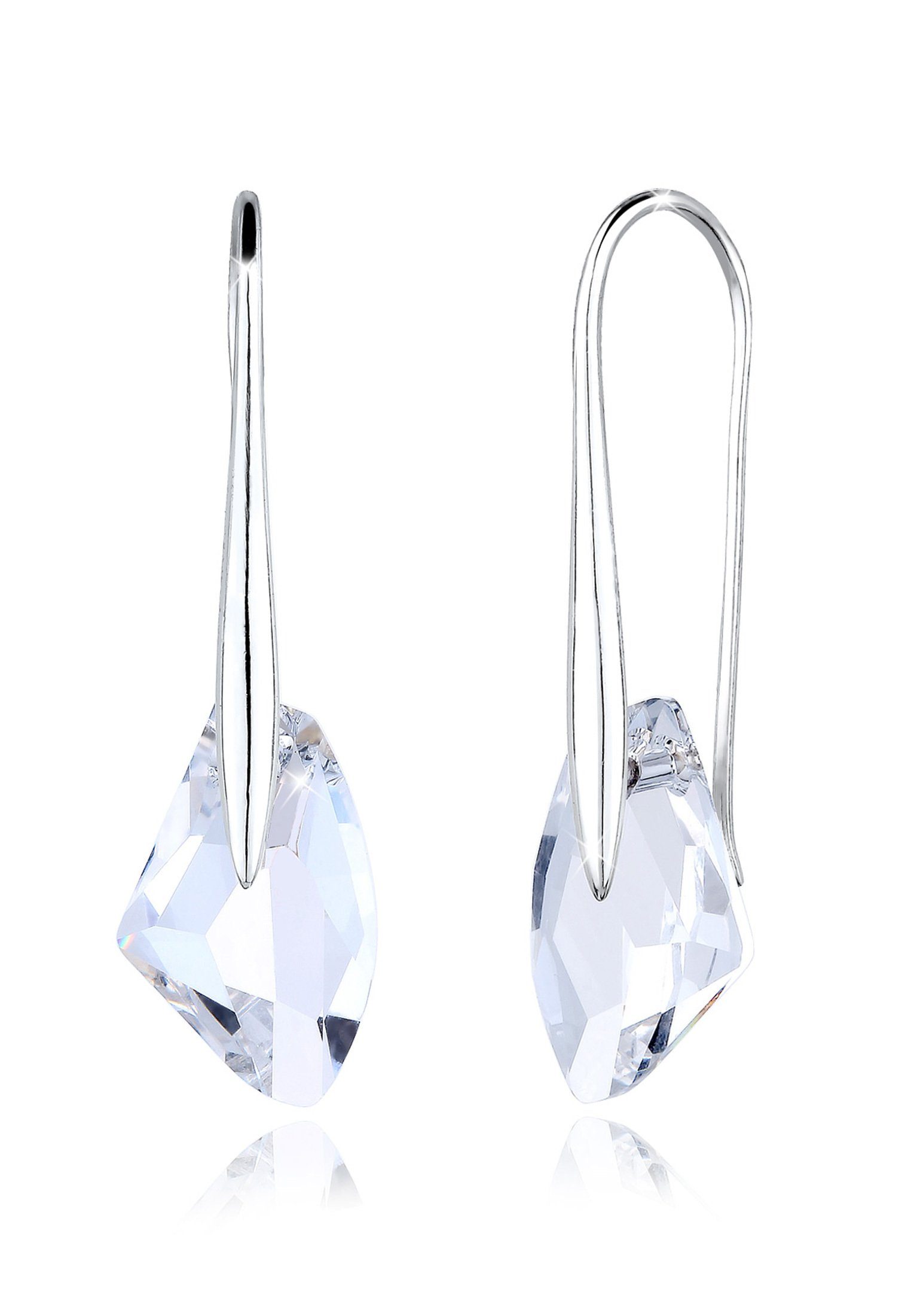 Elli Paar Ohrhänger mit Kristallen Luxuriös 925 Silber