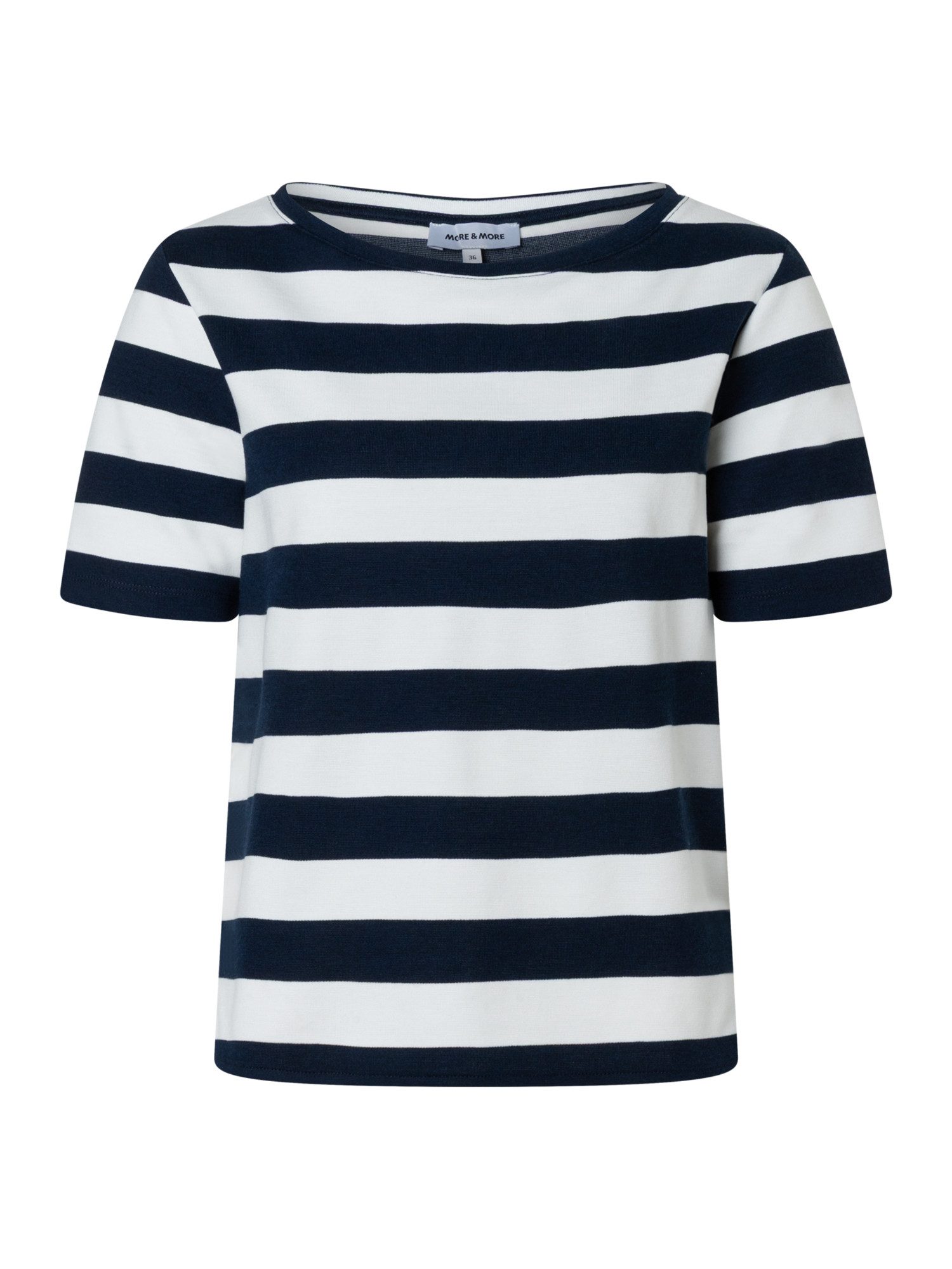 MORE&MORE Kurzarmshirt Heavy Jersey-Shirt, gestreift, boxy
