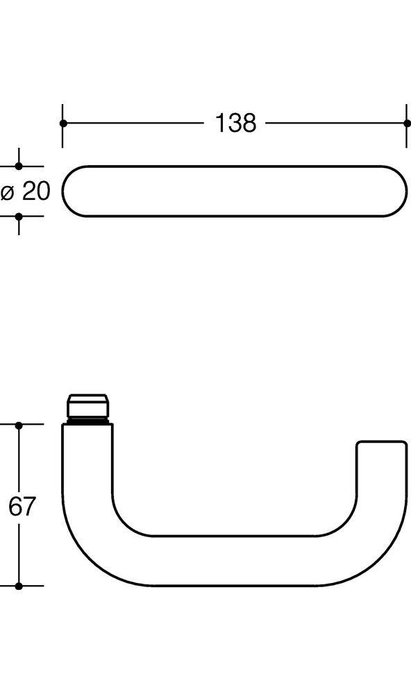 HEWI Türbeschlag Rosettengarnitur 111R01.130 Kunststoff 50 D/D rund / DIN PZ links rechts