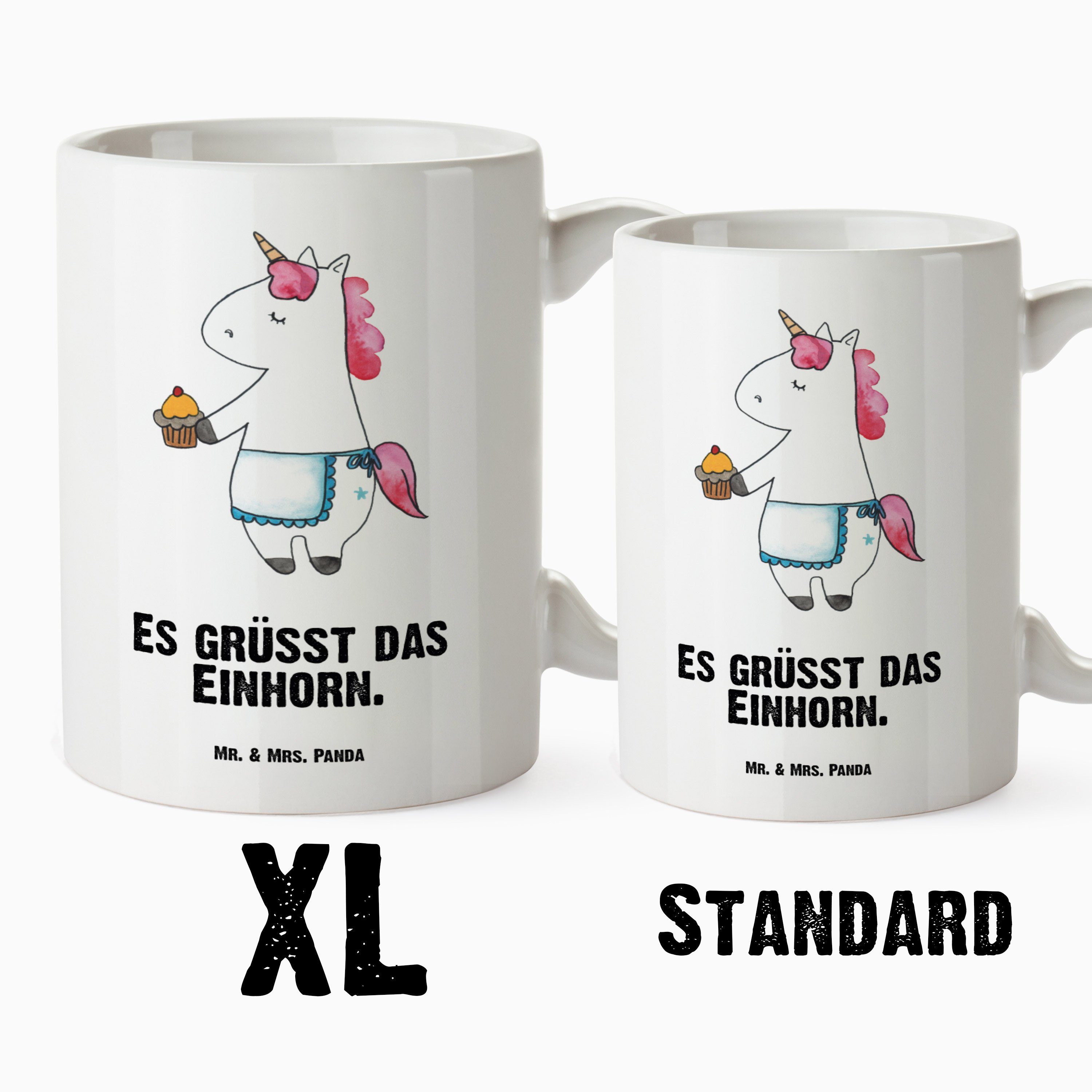 Panda XL - Einhorn Keramik XL Mrs. Pegasus, Muffin Tasse T, Mr. Tasse, - & Tasse Große Geschenk, Unicorn, Weiß
