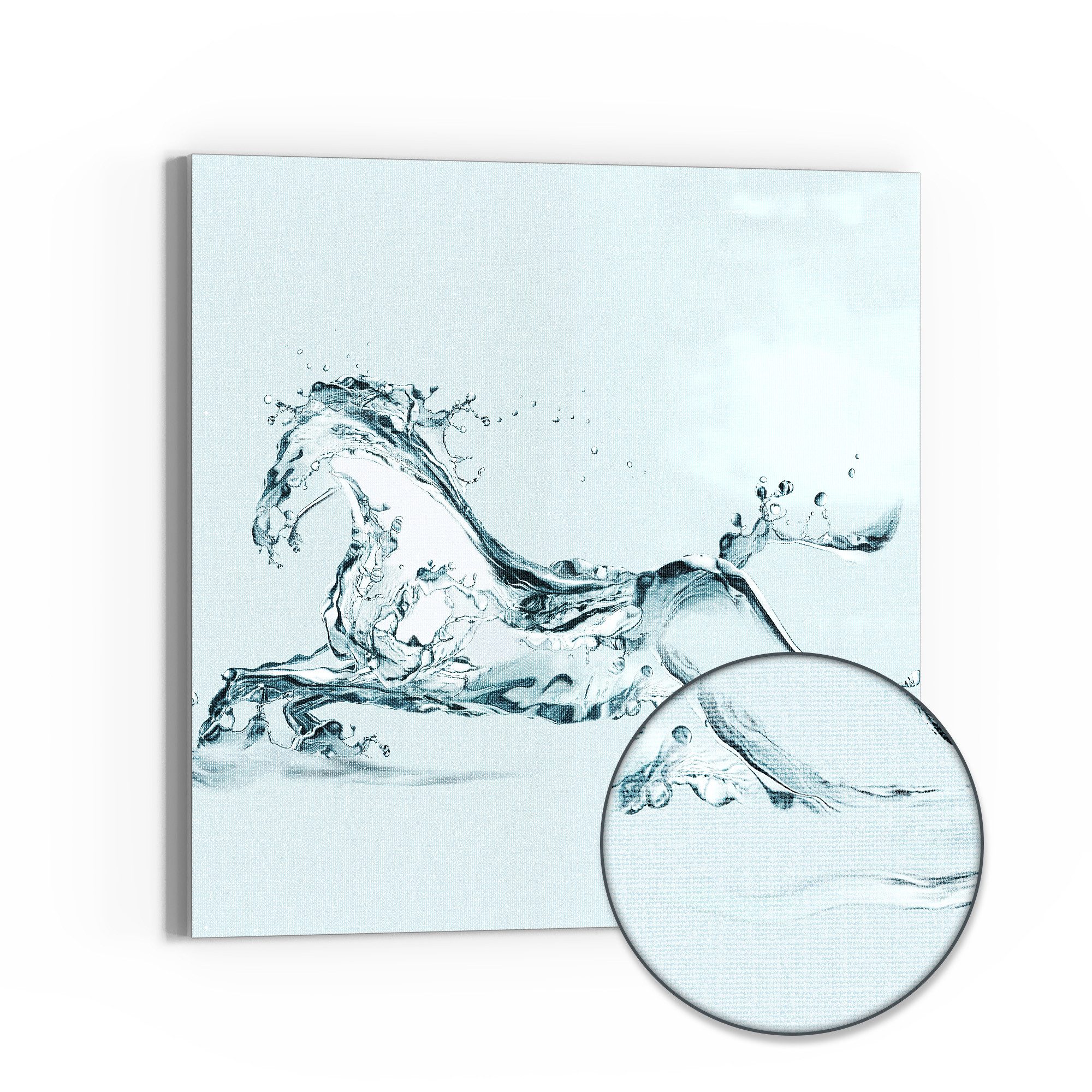 DEQORI Leinwandbild 'Pferd des Stroms', 'Pferd des Stroms', Hybrid Leinwand Bild Wandbild flach modern