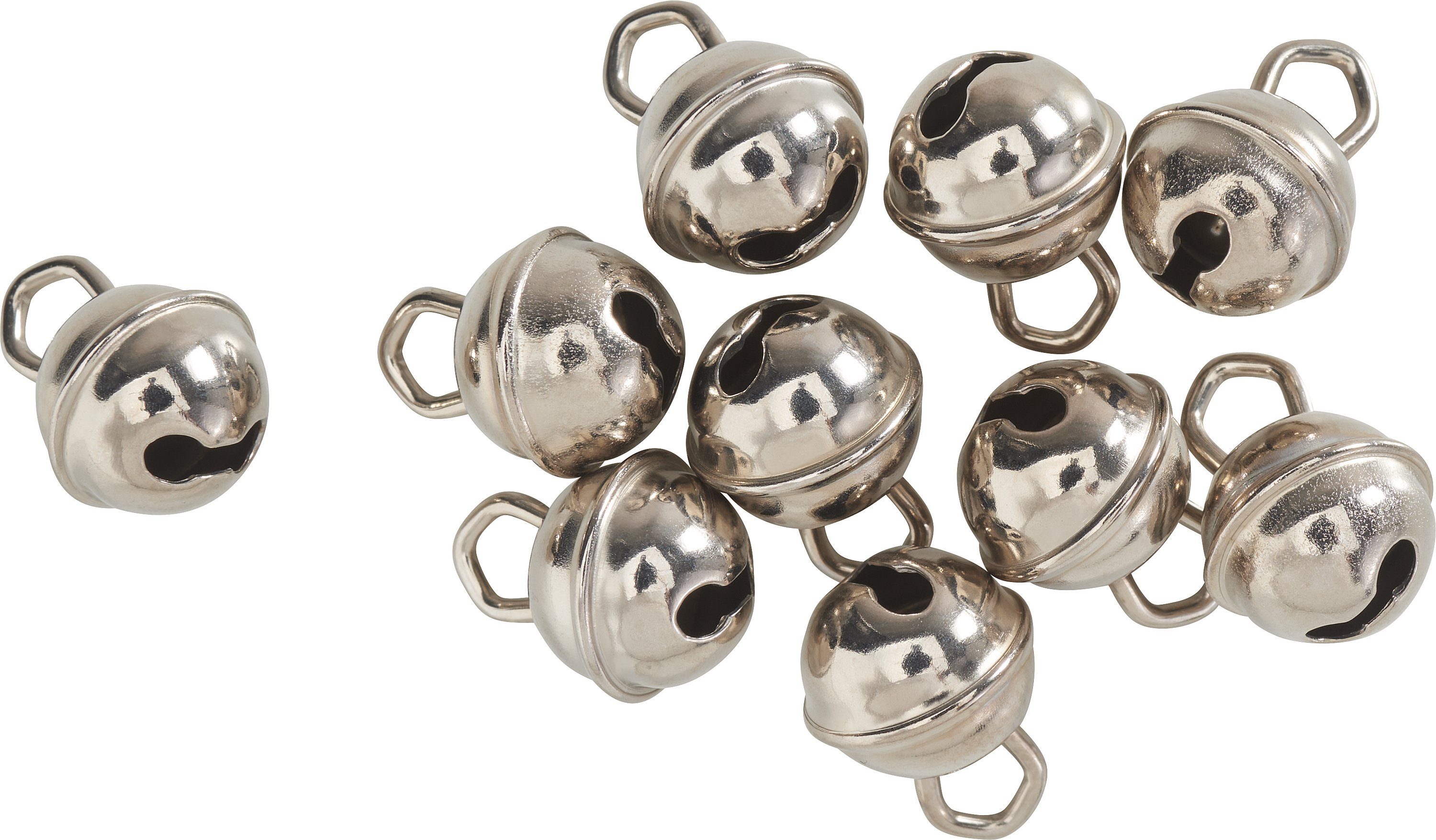VBS Schmuckset Schellen, 9 mm, Silberfarben, 10 Stück