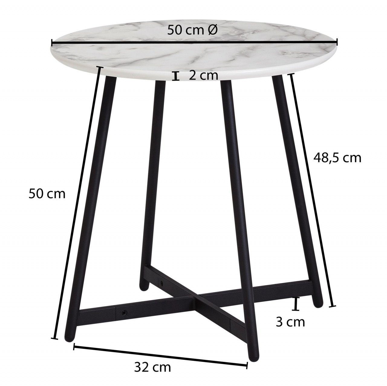 tinkaro Beistelltisch RICCI Holz Wohnzimmertisch Weiß (1-St). Reduzierter Preis € 129,95. Unverbindliche Preisempfehlung € 161,95