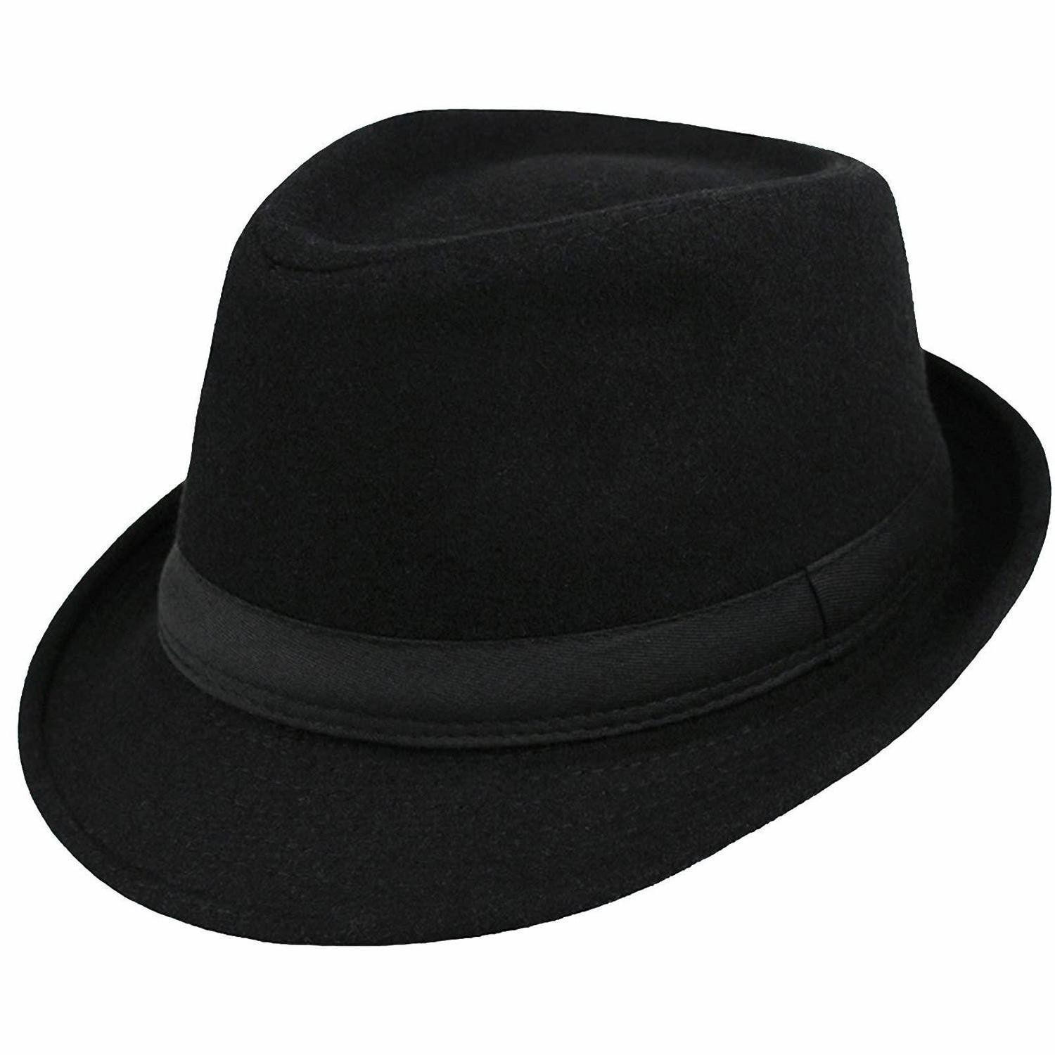LuxusKollektion Fedora Herren Trilby Hut L Schwarz (1-St)