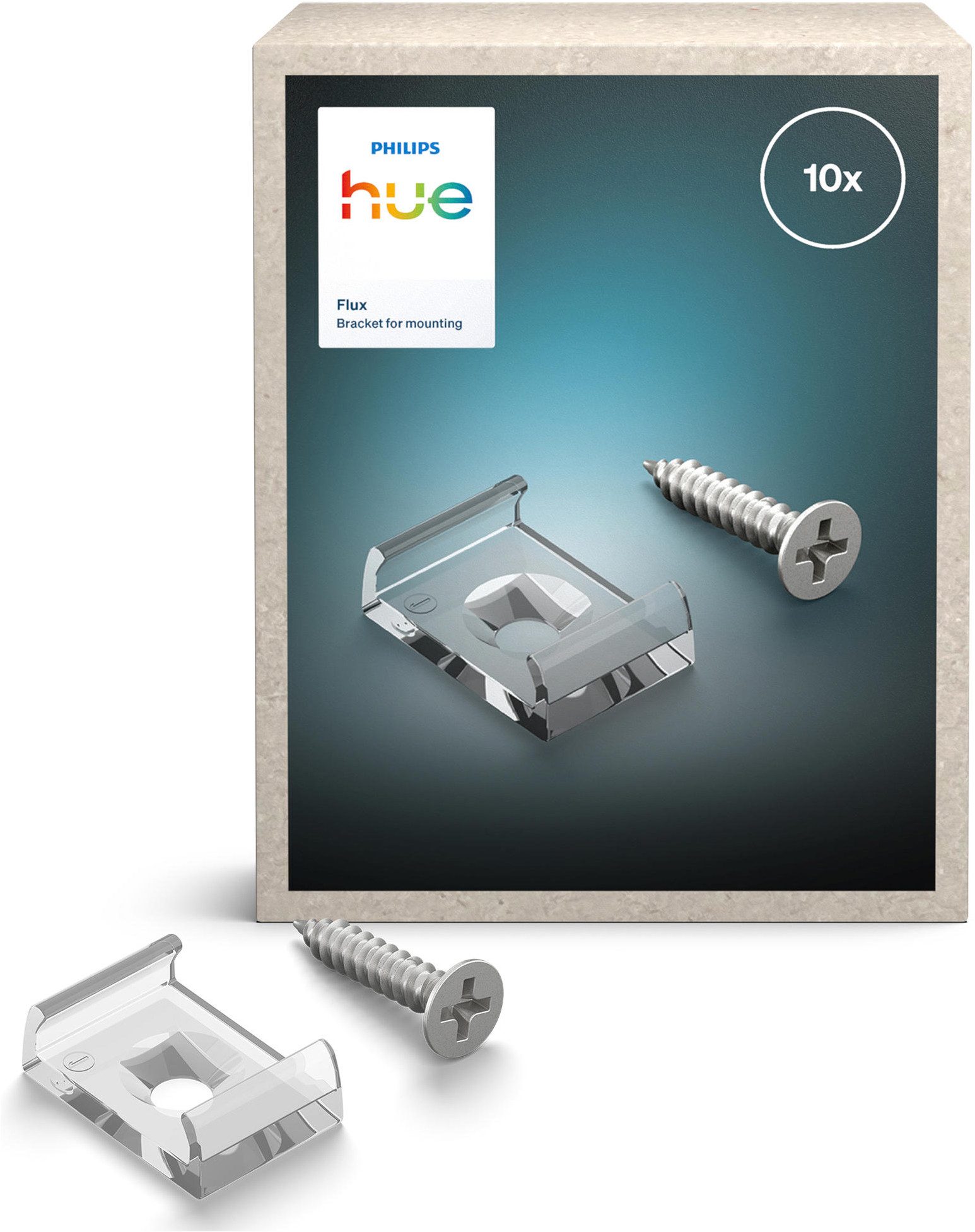 Philips Hue Halterungszubehör Flux Gradient LED-Streifen Zubehör, (Set, 10-tlg., 10x Philips Hue Flux Gradient Lightstrip - Halterungen zum Schrauben)