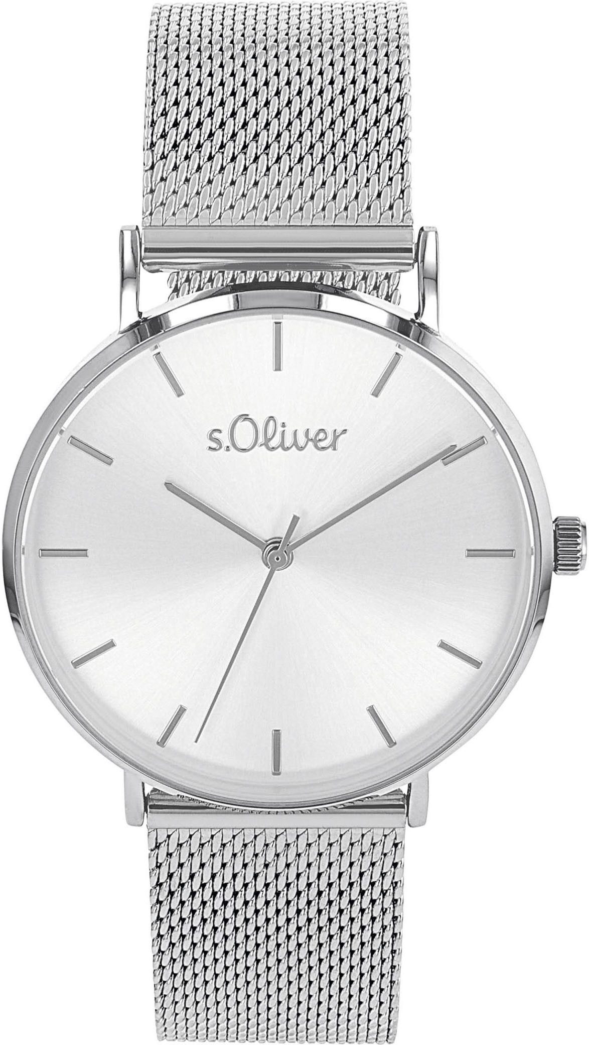 s.Oliver Quarzuhr 2033515, Armbanduhr, Damenuhr, analog, Edelstahlarmband günstig online kaufen