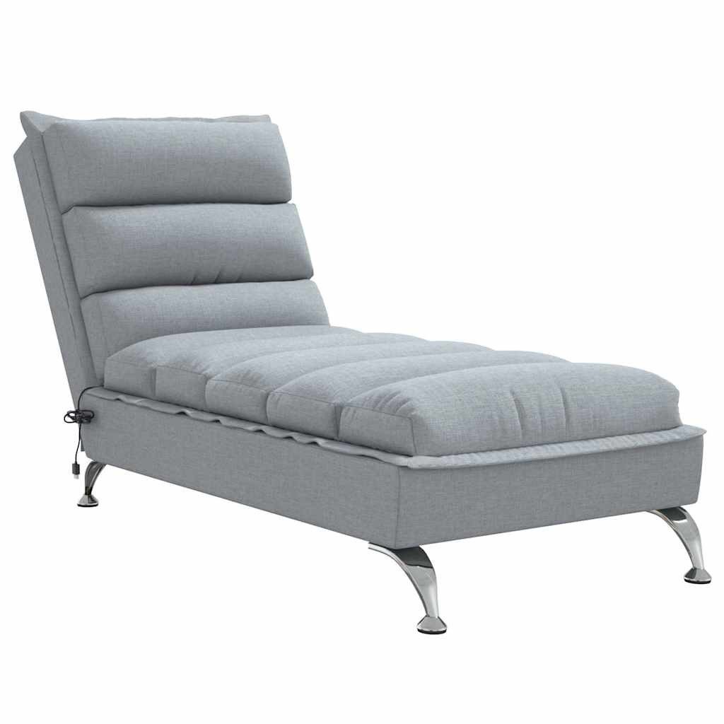 vidaXL Chaiselongue Massage-Chaiselongue mit Kissen Hellgrau günstig online kaufen