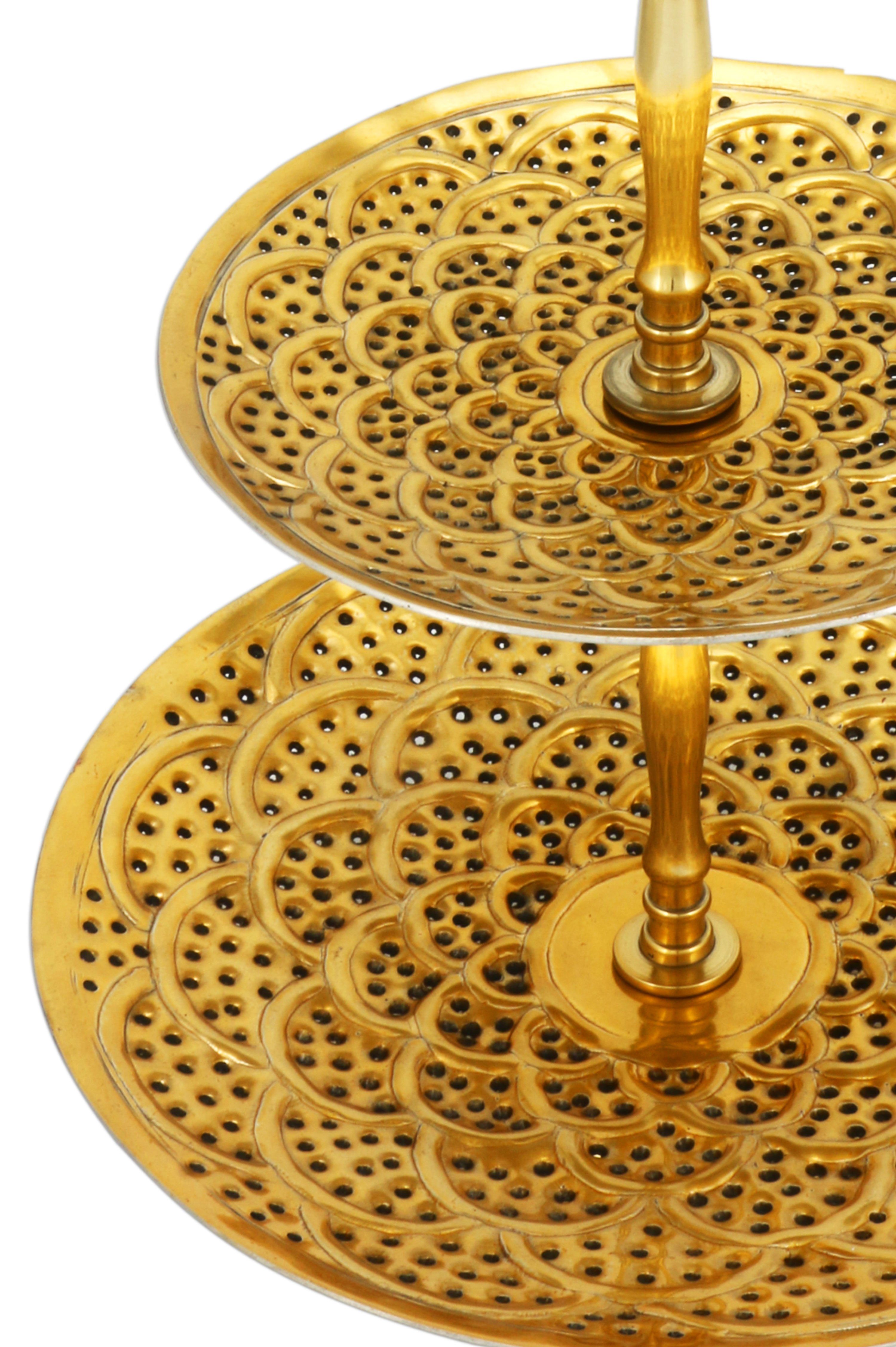 Marrakesch Orient & Mediterran Interior Etagere Orientalische Etagere Cupcake Ständer Aghdas Gold - 50 x 30cm, Aluminium, Metall, (1-tlg), Handarbeit