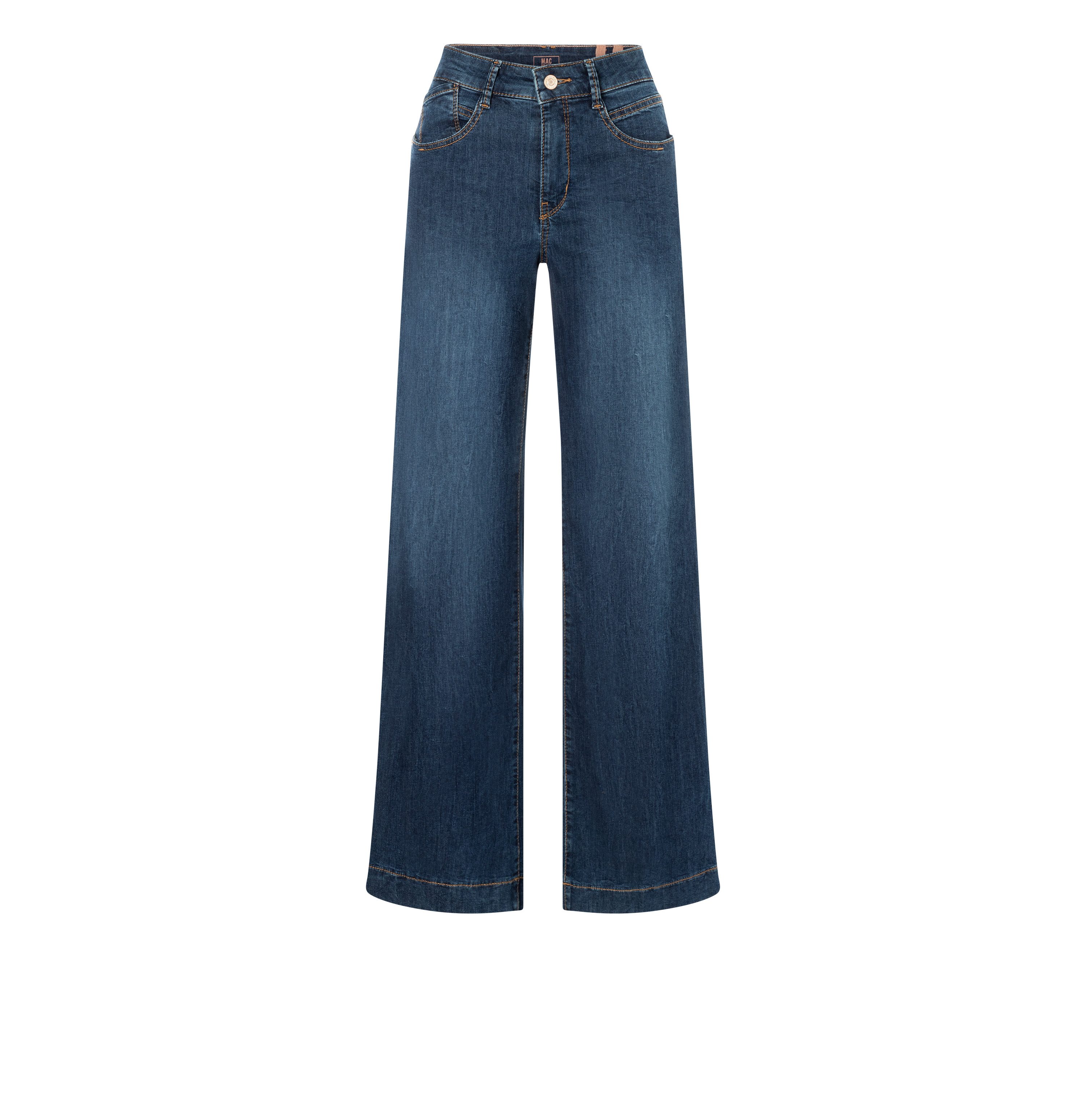 MAC Stretch-Jeans RICH PALAZZO Naht-Details an den Gesäßtaschen