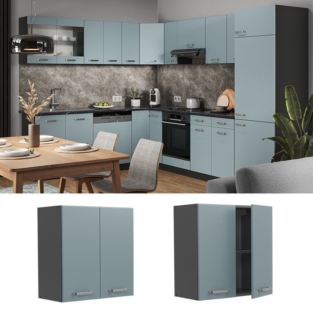 Vicco Hängeschrank R-Line, Blau-Grau/Anthrazit, 60 cm günstig online kaufen