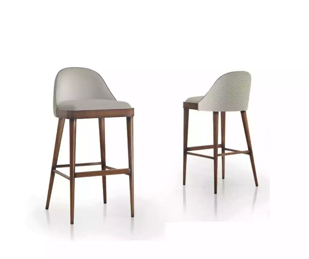 JVmoebel Stuhl Barstuhl Küchenstuhl Wohnzimmerstuhl aus Holz Polsterstuhl Tresen, Made in Italy
