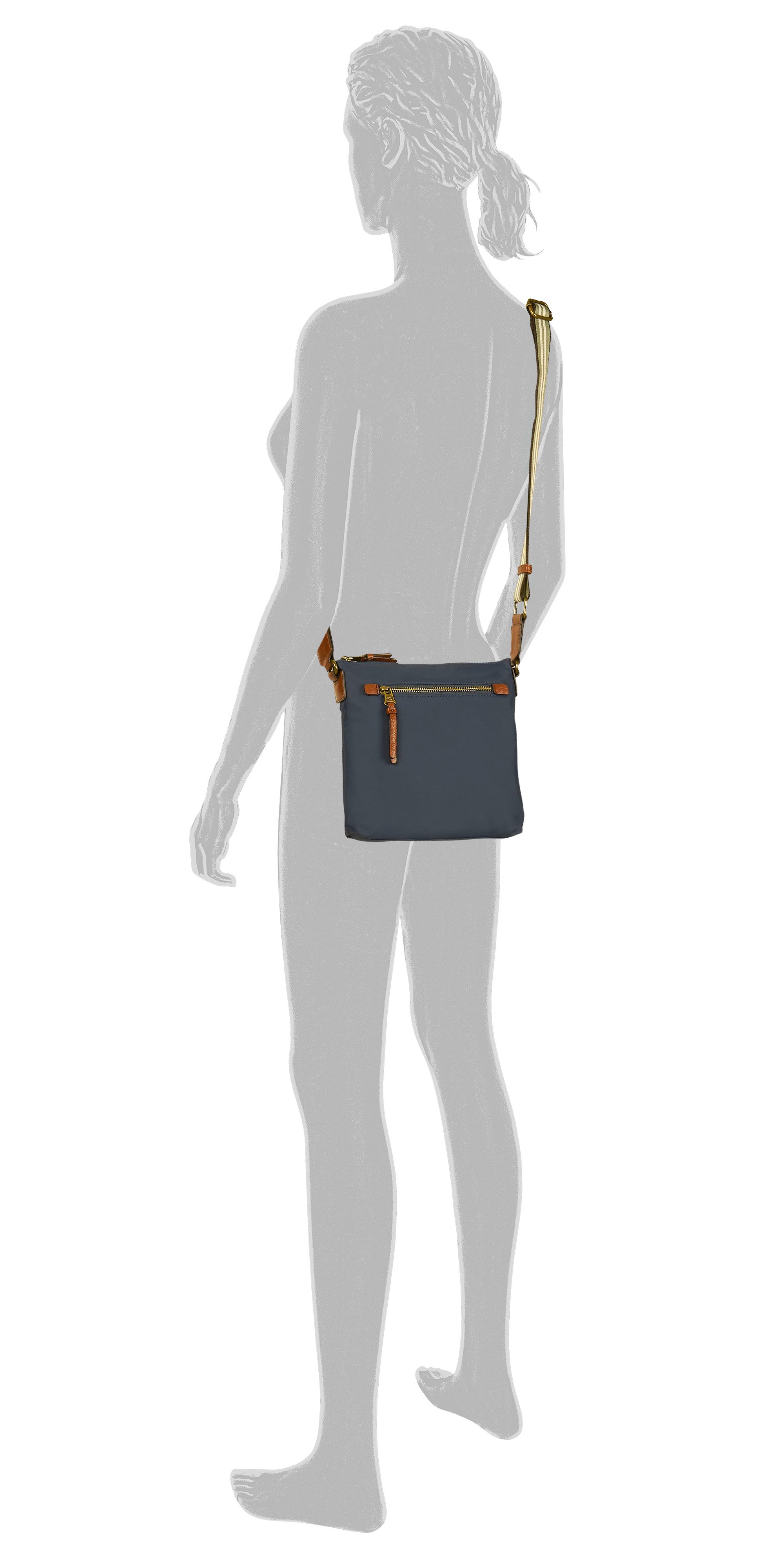 camel active Umhängetasche Bari, aus hochwertigem matten Nylon mit gestreiftem Gewebeband