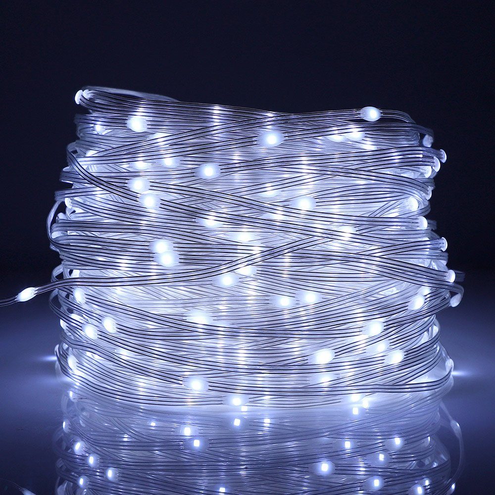 Rosnek LED-Lichterkette 20M-100M,Beleuchtung Lichterschlauch, Party Garten weihnachten Deko Weiß
