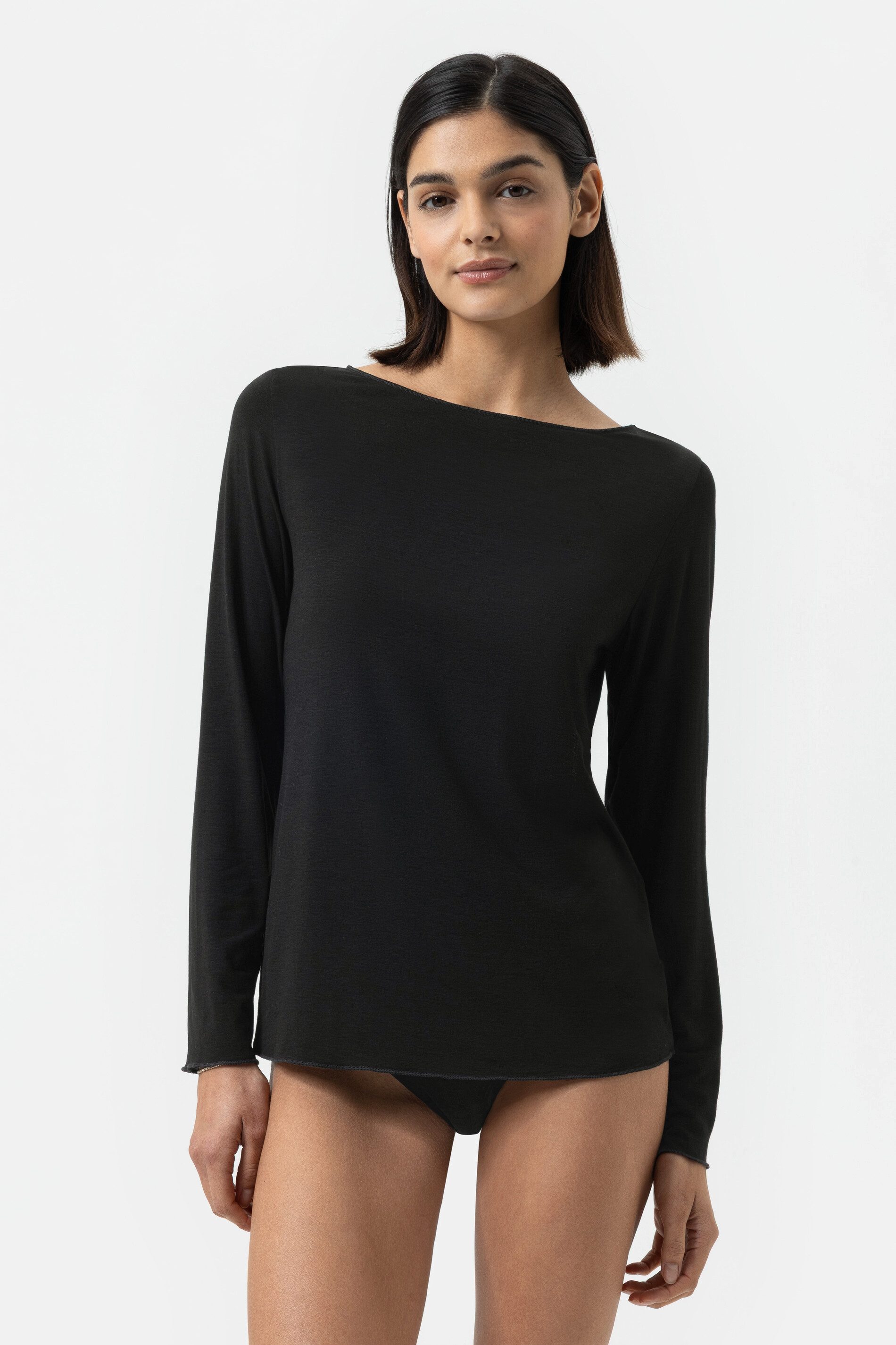 Mey Langarmshirt Serie Cozy Cashmere Uni (1-tlg) Viskose-Kaschmir-Mix, knitterarm, mit Rollsaum