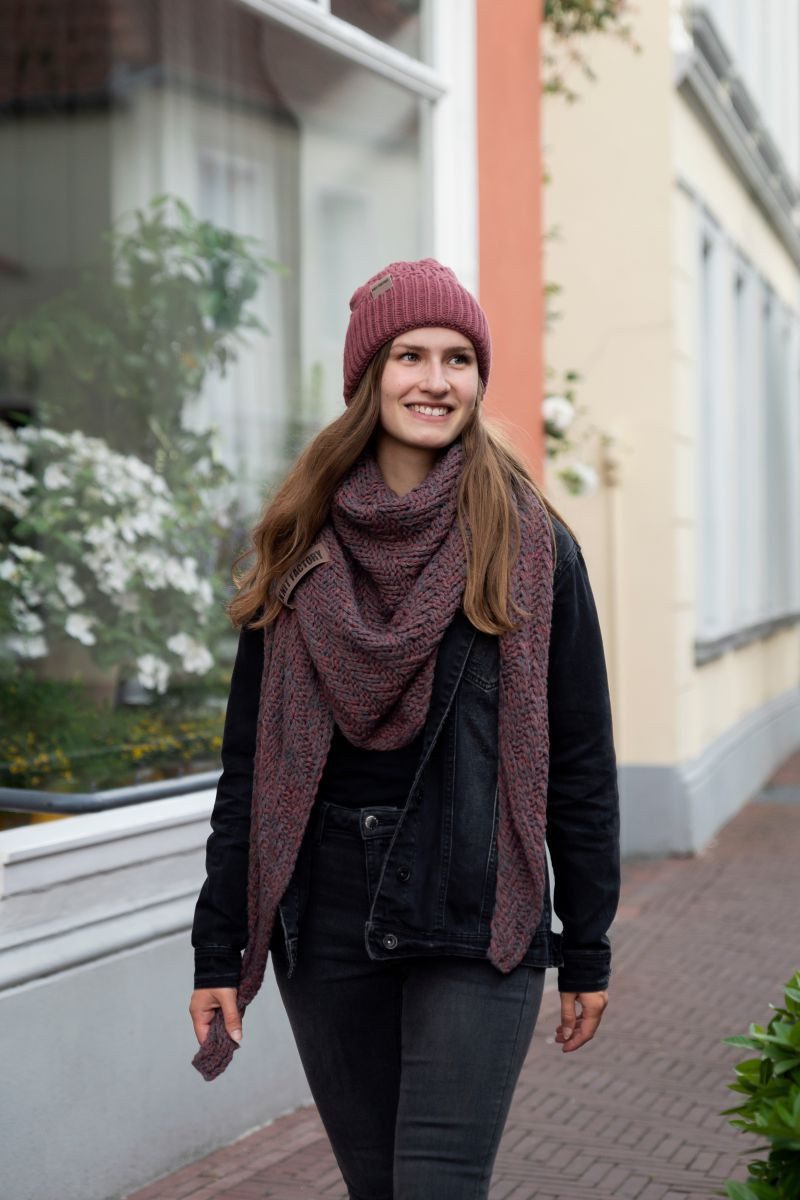 Knit Factory Strickschal Sally Dreiecksschal Schwarz/Anthrazit, günstig online kaufen