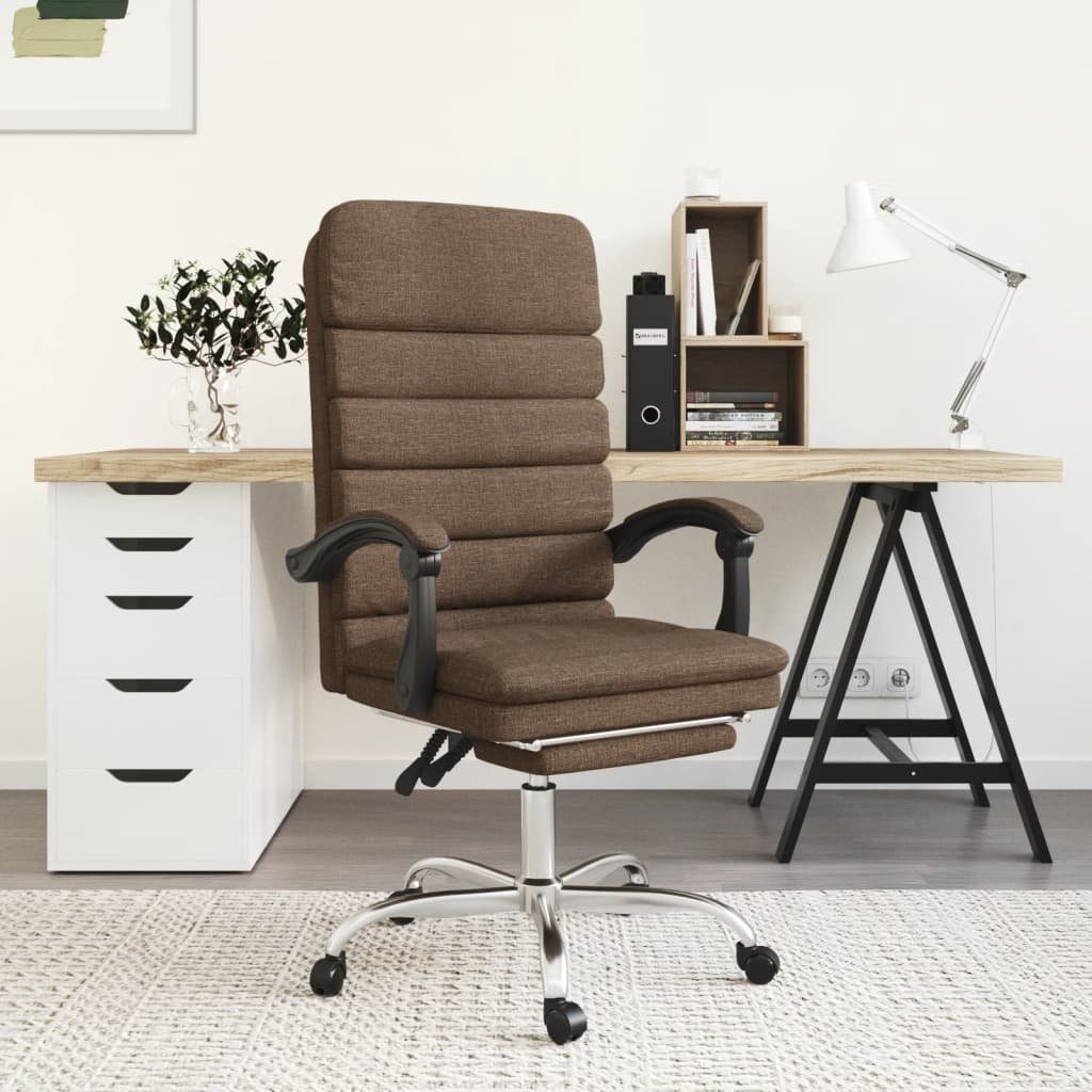 vidaXL Bürostuhl Bürostuhl mit Massagefunktion Braun Stoff (1 St) Braun | Braun