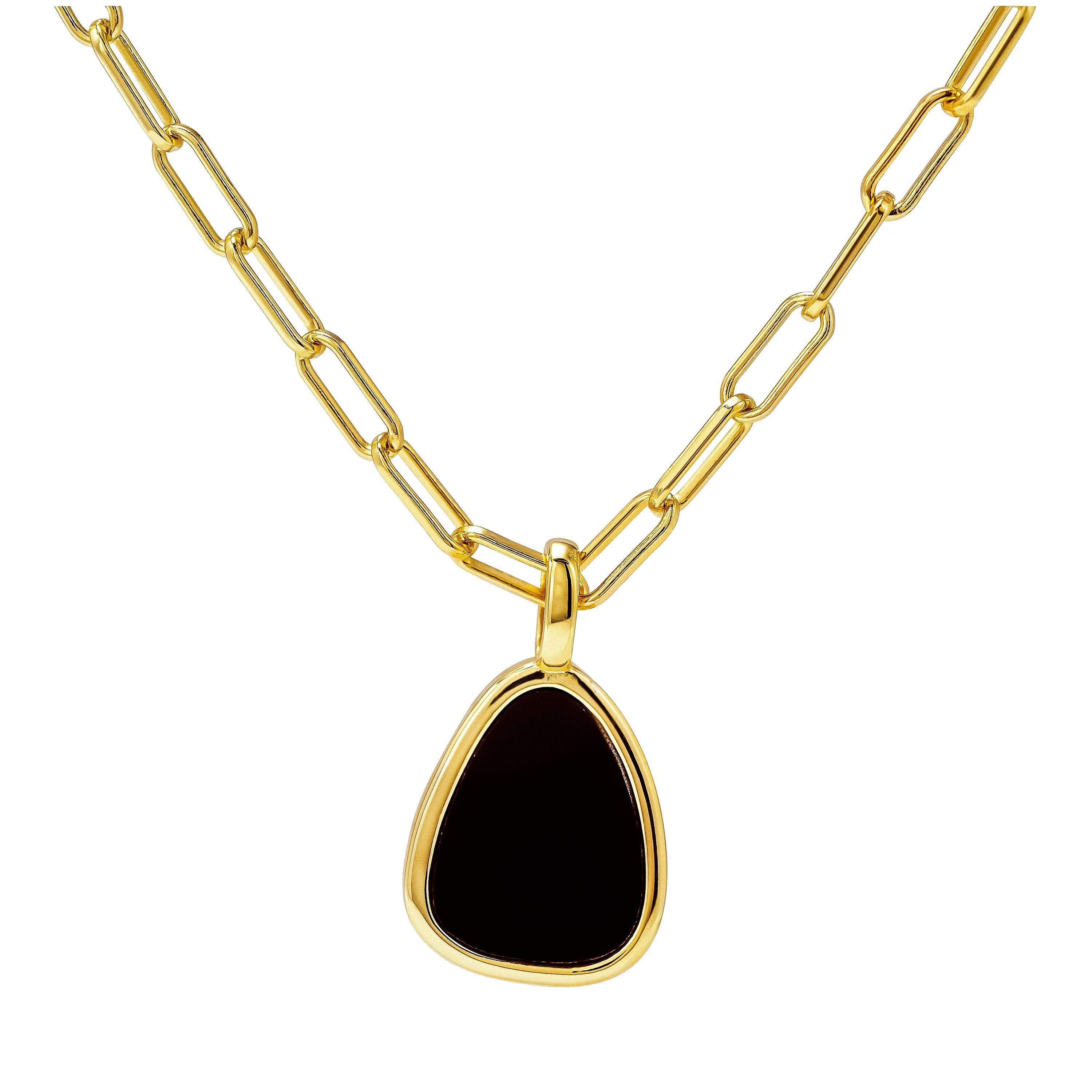 Brandlinger Kette mit Anhänger Halskette Toledo, Silber 925 vergoldet, Schw günstig online kaufen