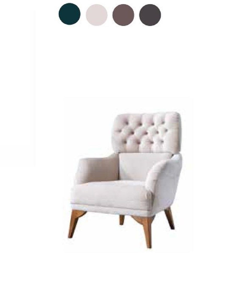 Sessel Moderne in 2 JVmoebel + 2x Sofas Sitz Zweisitzer Chesterfield + Weiß 3 1 Made Set, Dreisitzer Wohnzimmer-Set Nur Europa Sitzer), (4-St.,