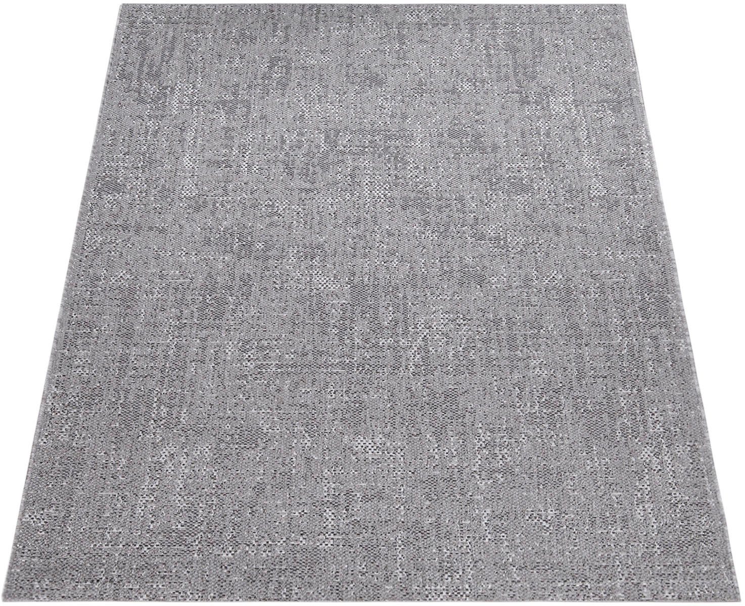 Teppich Waregem 626, Paco Home, rechteckig, Höhe: 4 mm, Flachgewebe, meliert, In- und Outdoor geeignet, Wohnzimmer grau | Kurzflor-Teppiche