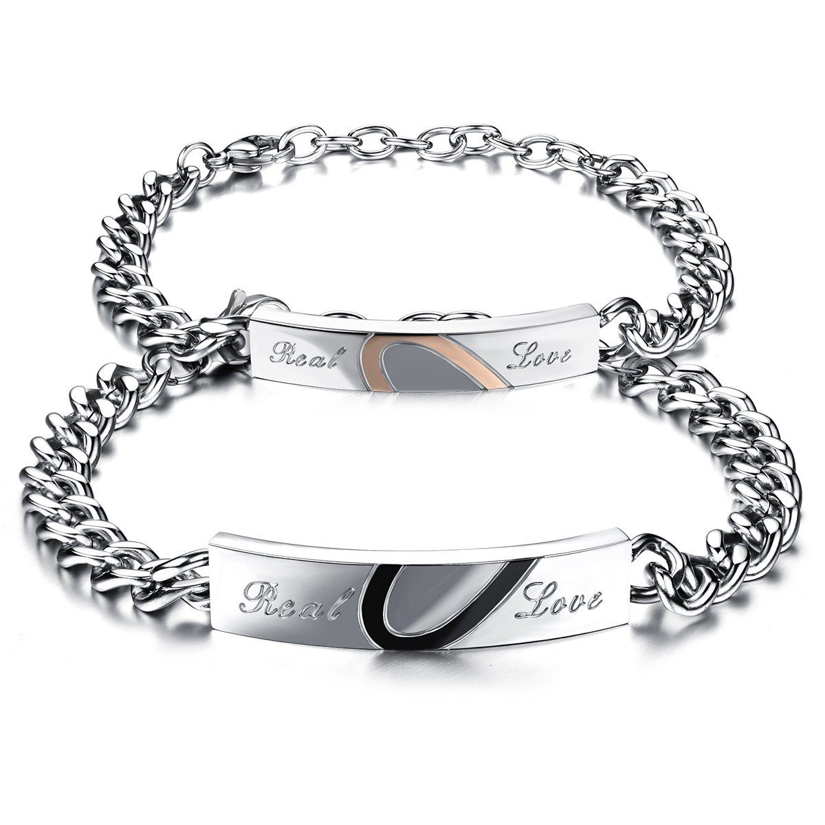 Kim Johanson Armband Set Real Love (Set, 2-tlg), Pärchen Schmuck mit Herz