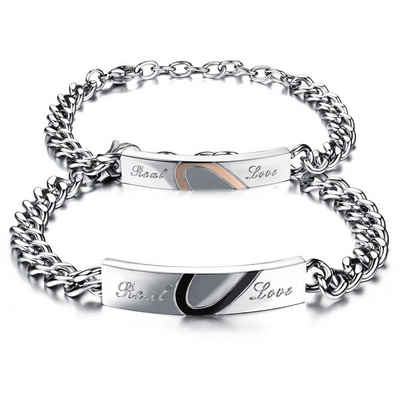 Kim Johanson Armband Set Real Love (Set, 2-tlg), Pärchen Schmuck mit Herz