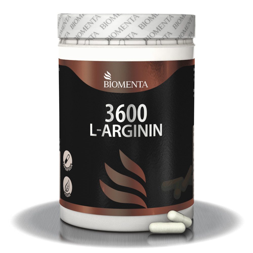 BIOMENTA Arginin 3600 - 320 L-Arginin Kapseln hochdosiert - Pharmaqualität Kapseln, 406 g