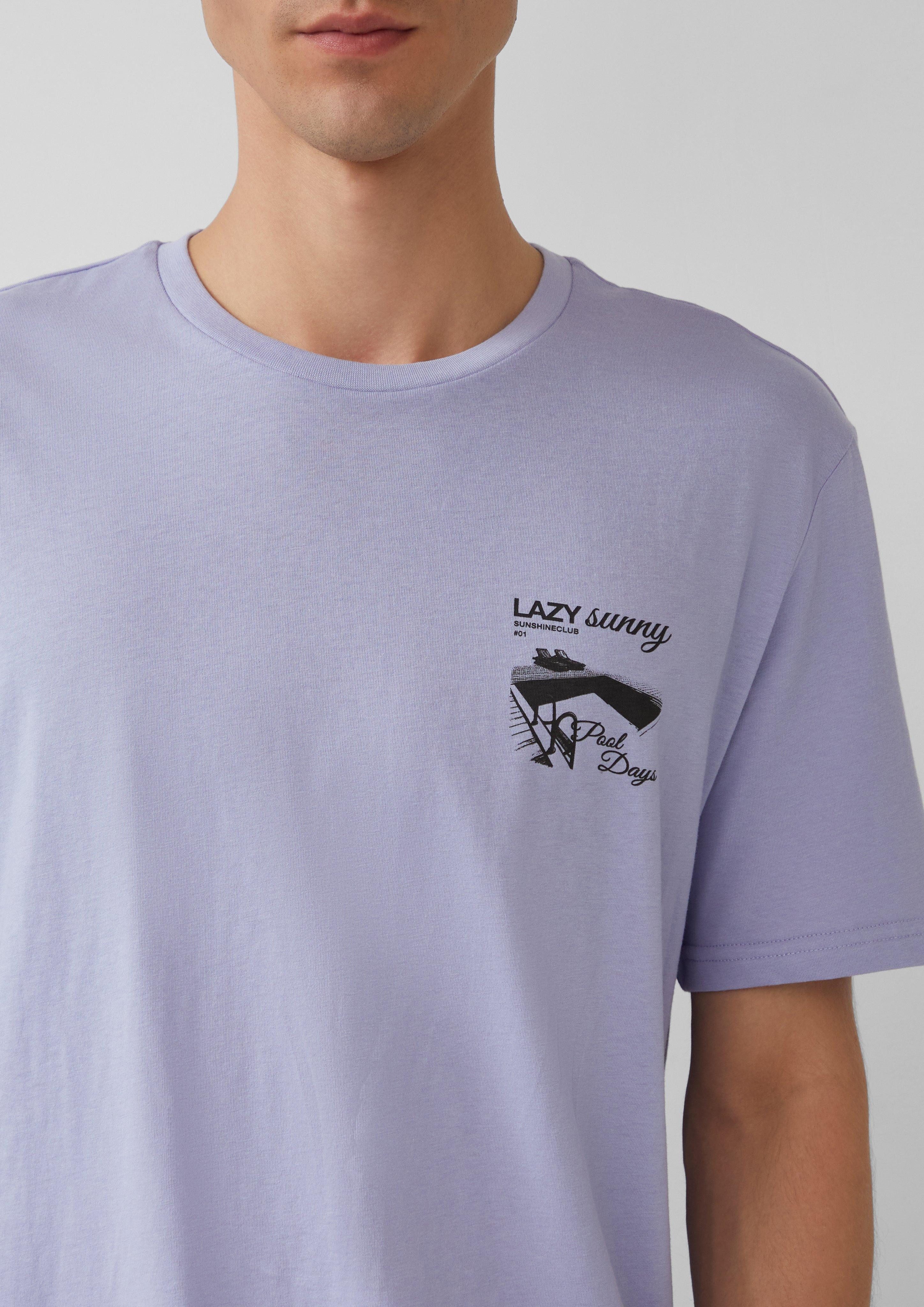 QS Kurzarmshirt T-Shirt mit kleinem Print günstig online kaufen