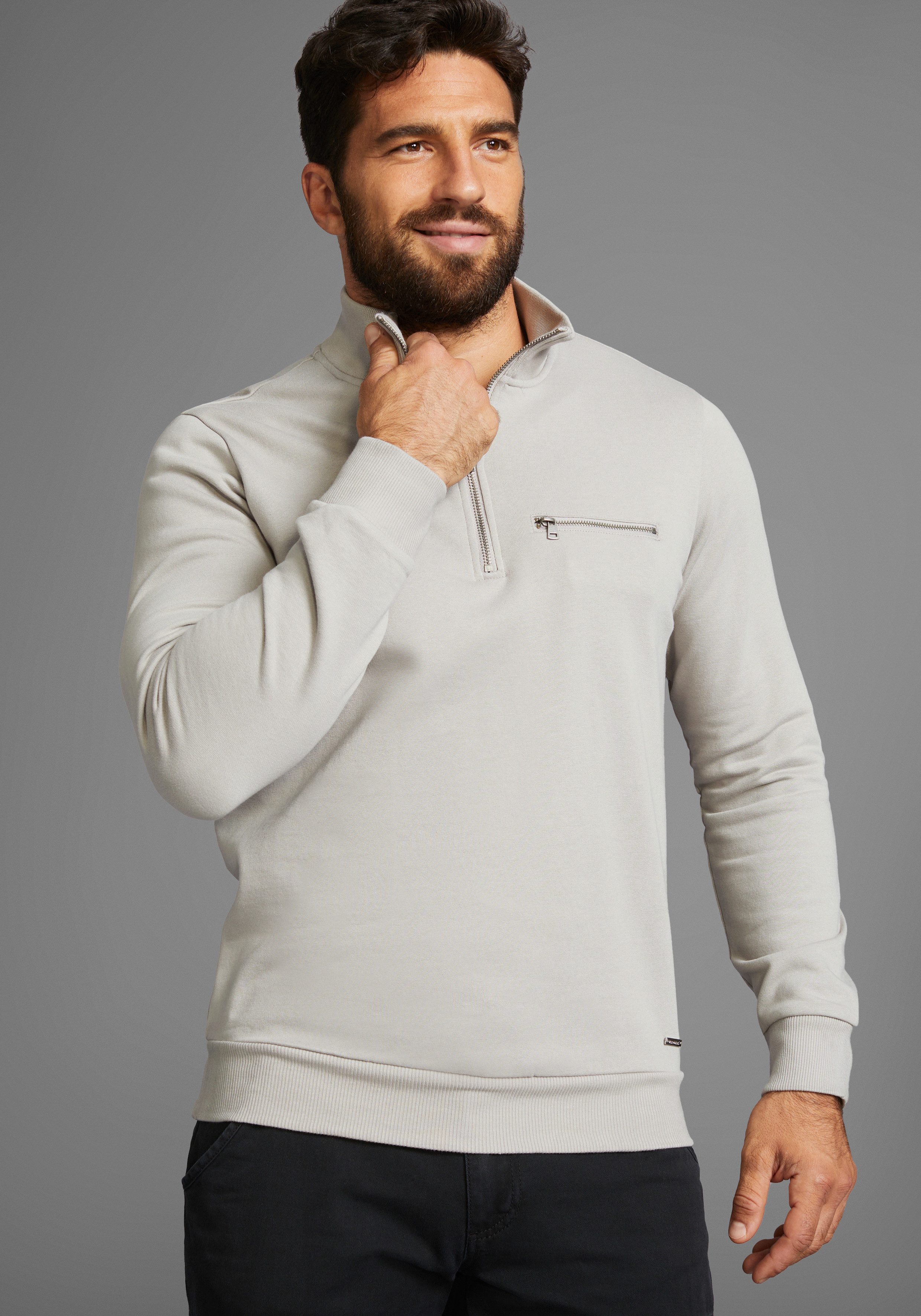 Bruno Banani Sweatshirt, mit Troyer Kragen günstig online kaufen
