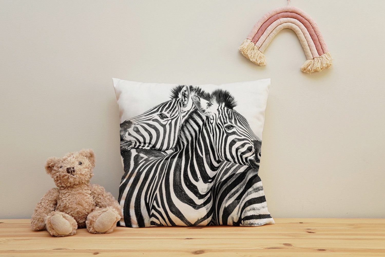 queence Dekokissen Zebras, Kissenhülle mit HD Premium Druck, geruchsneutral, 40x40cm