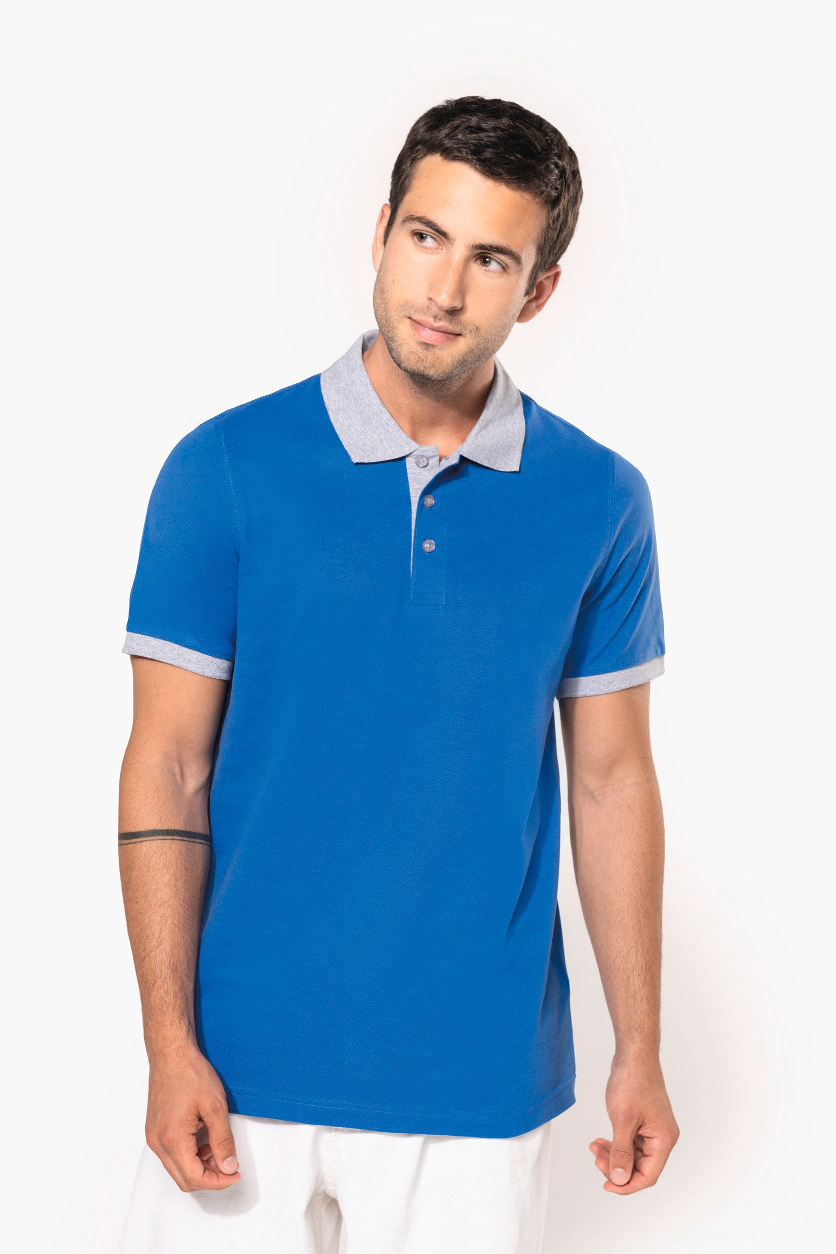 T-Shirt & Langarmshirt Zweifarbiges Piqué-Polohemd für Herren