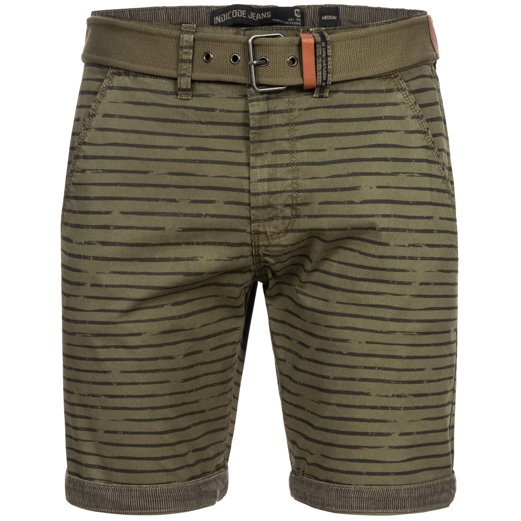 Indicode Chinoshorts Arroyo mit auffälligem Streifenmuster günstig online kaufen
