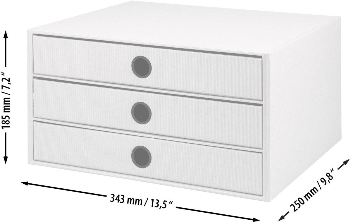Organizer Schubladenbox White 3 Schübe A4
