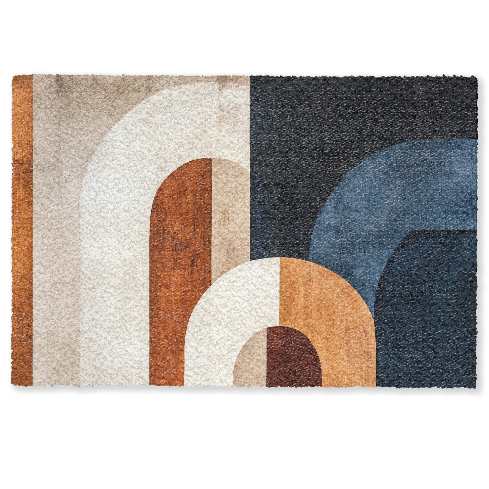 MuchoWow Fußmatte Abstrakt - Formen - Dunkelblau, Rechteckig, innen Schmutz günstig online kaufen