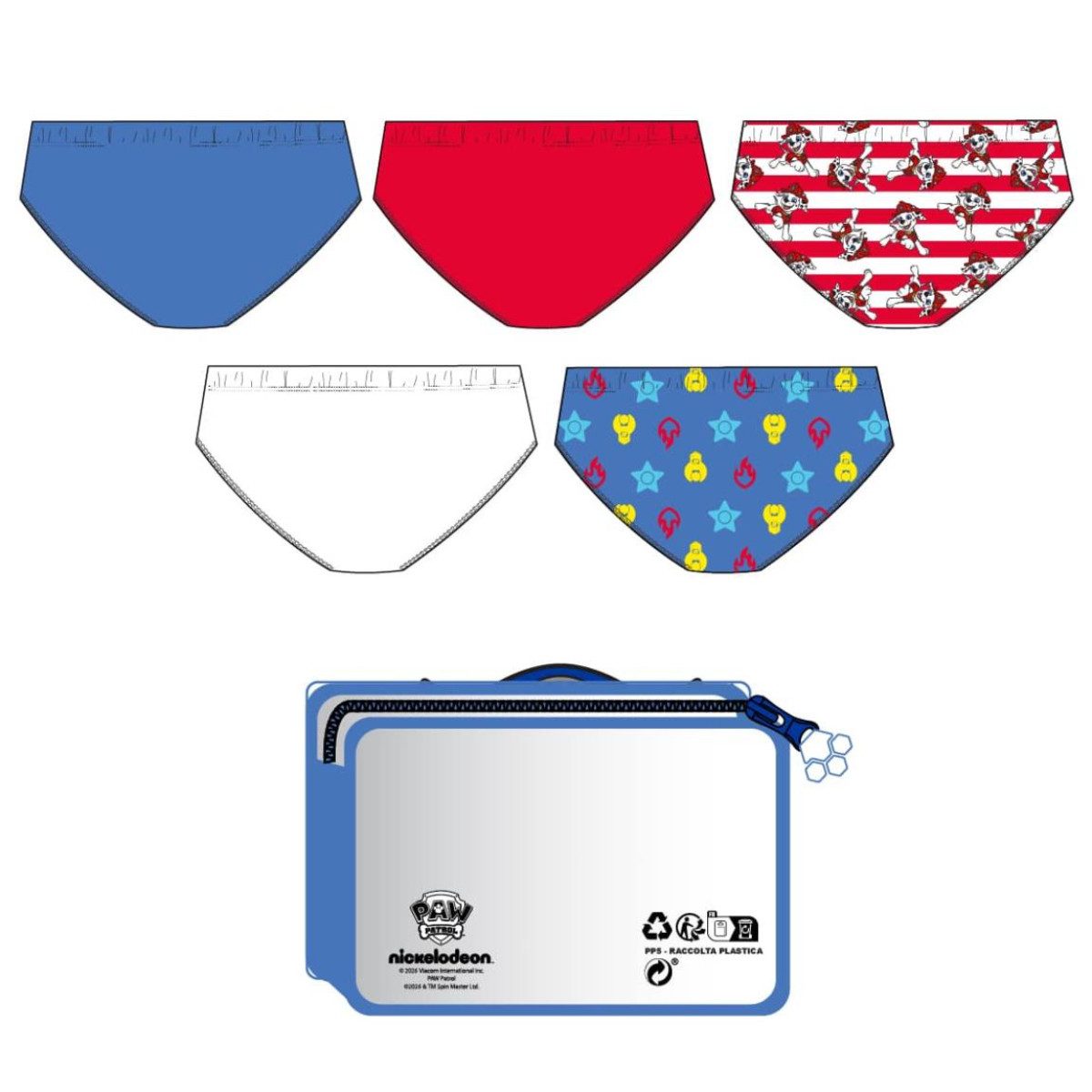 PAW PATROL Slip 5 Teile Jungen Wäsche Set Single Jersey 100% Baumwolle (5-St)
