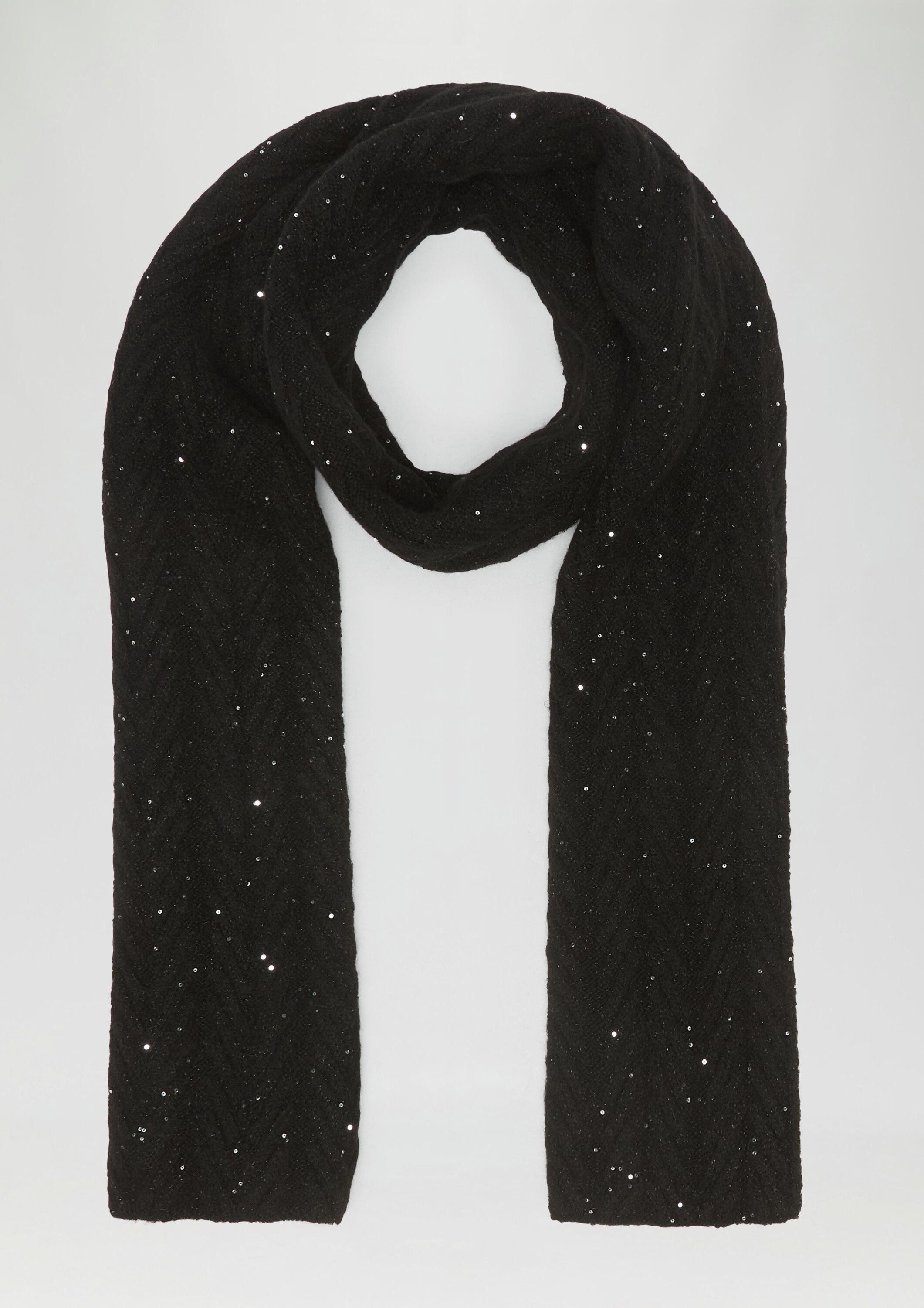 s.Oliver Schal Tuch, Strukturierter Schal mit feinen Pailletten